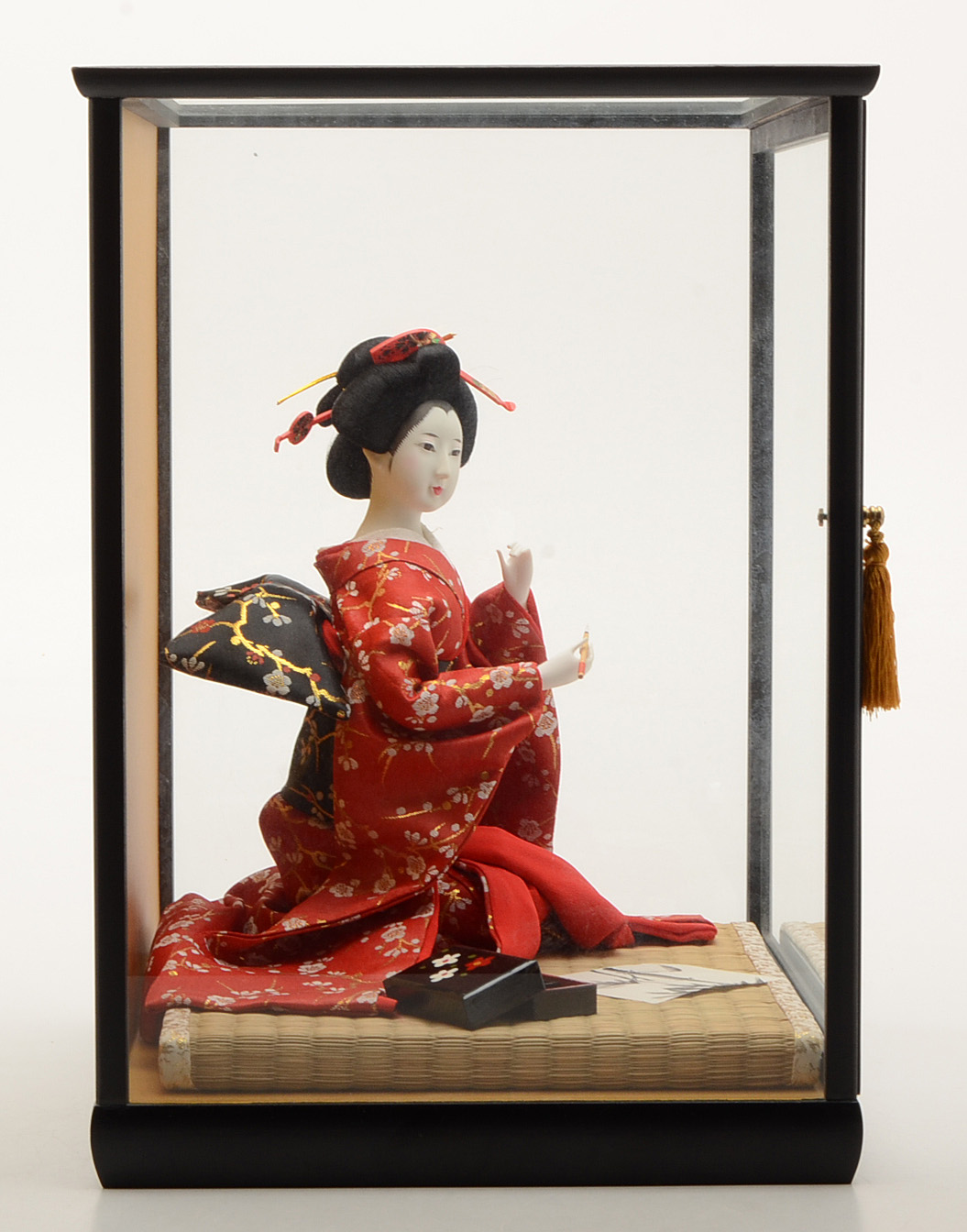 Oyama Ningyo Japanese Doll in Display Case