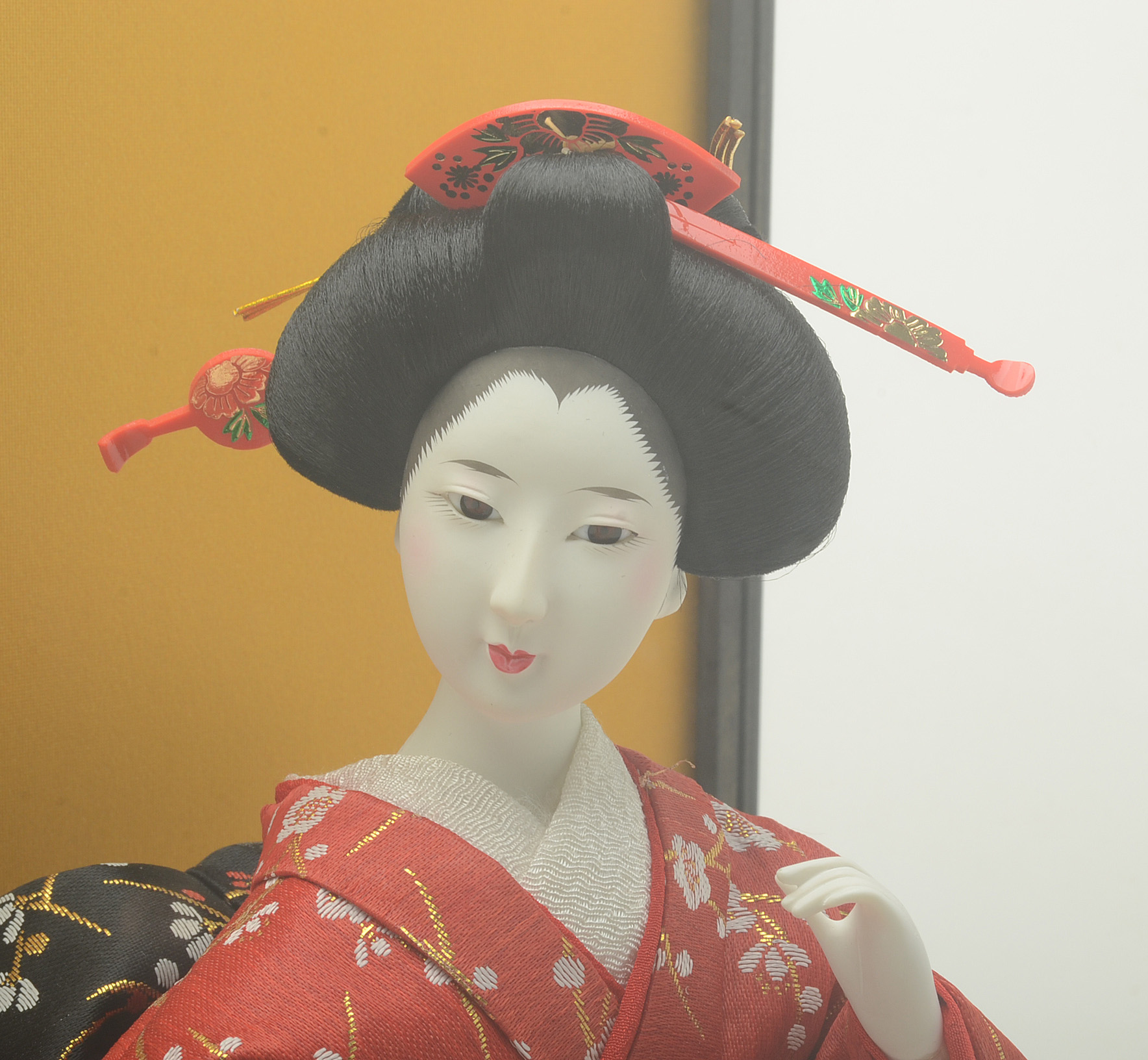 Oyama Ningyo Japanese Doll in Display Case