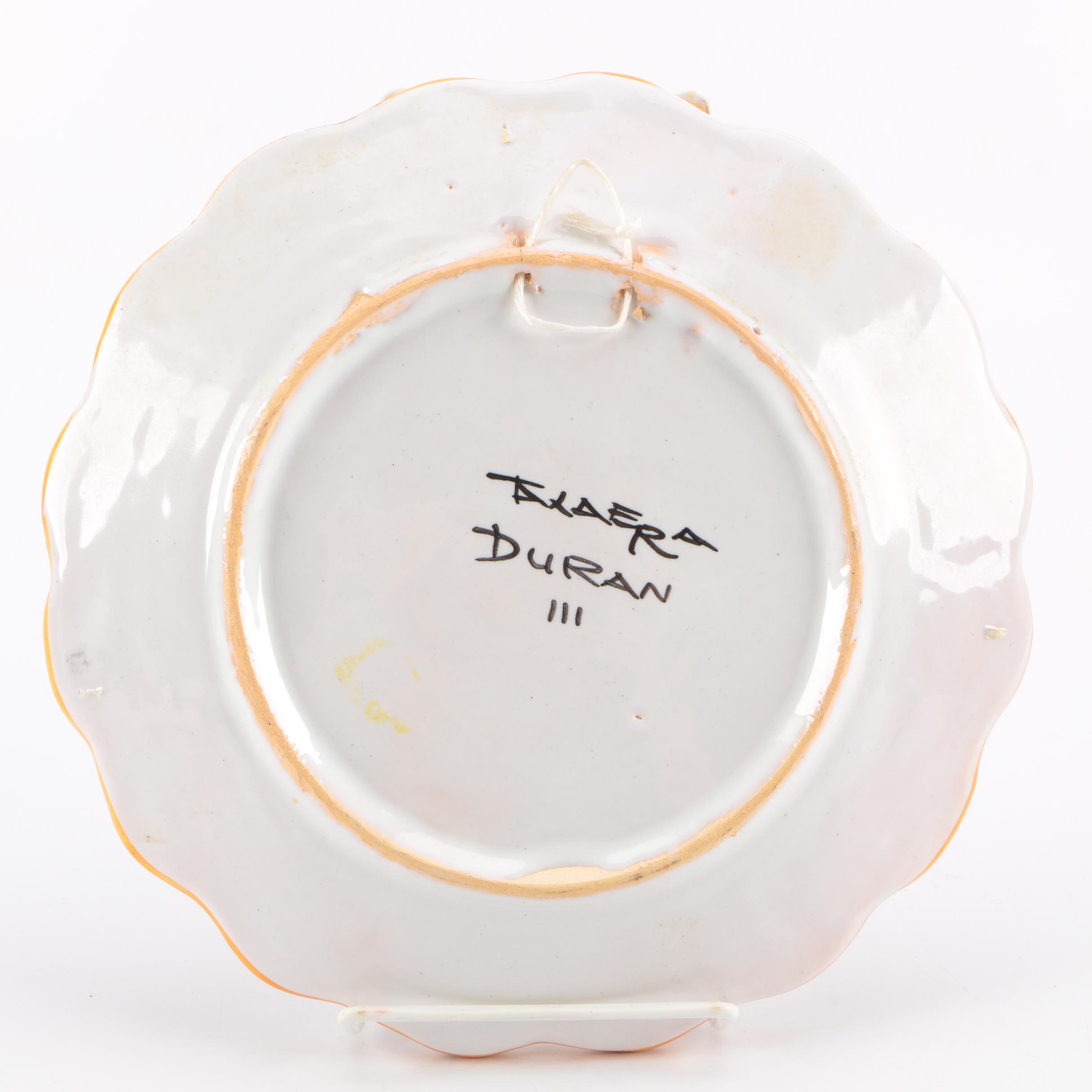 Signed Hand-Painted Deruta-Style Ceramic Plate