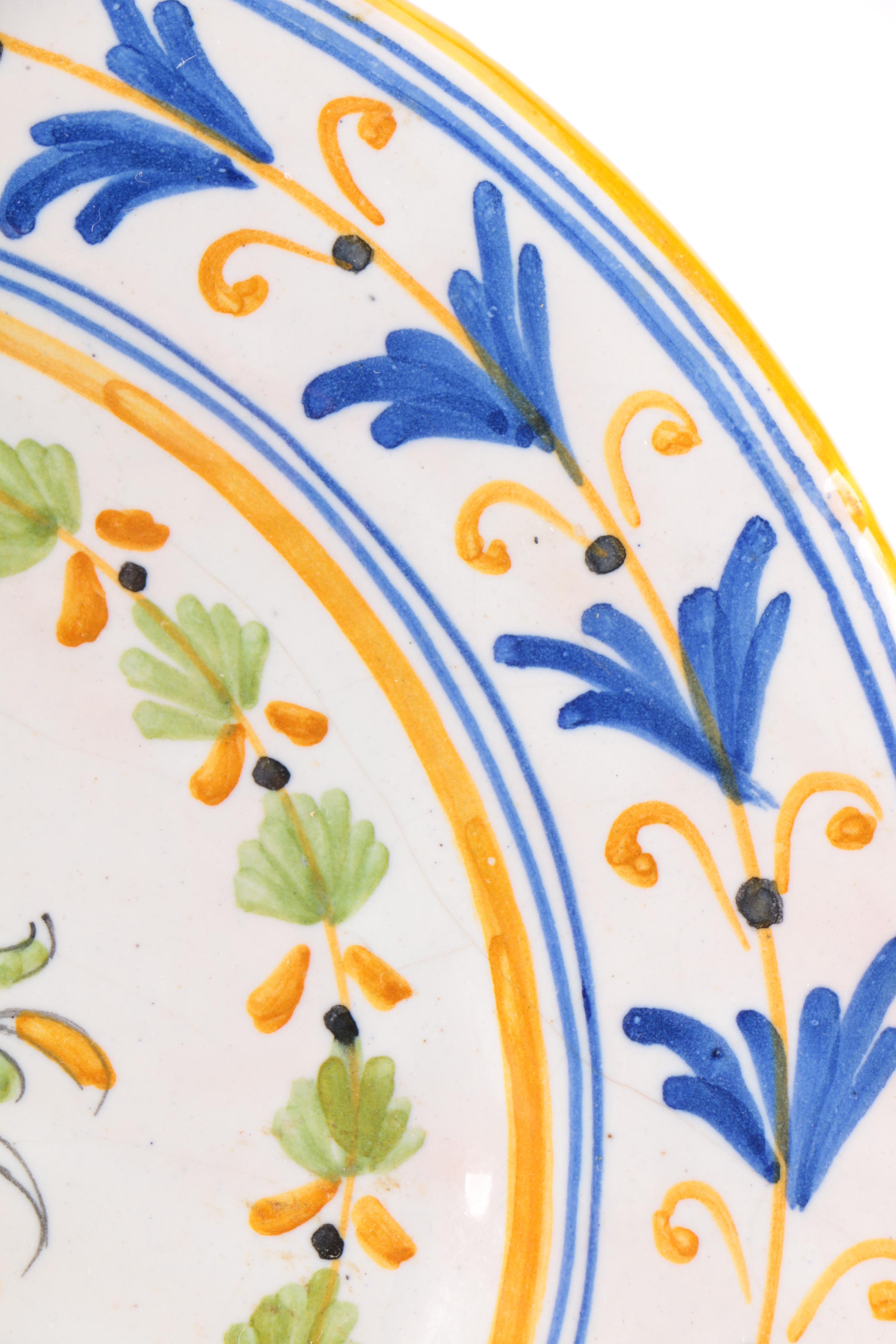 Signed Hand-Painted Deruta-Style Ceramic Plate