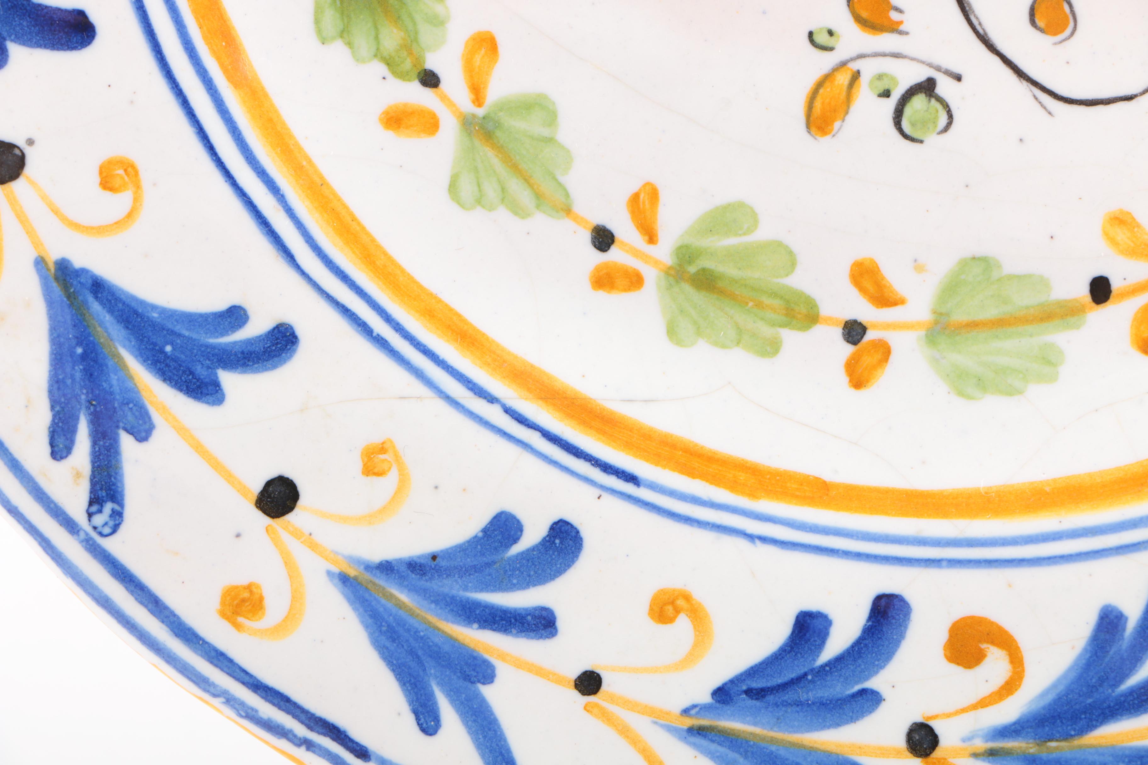 Signed Hand-Painted Deruta-Style Ceramic Plate