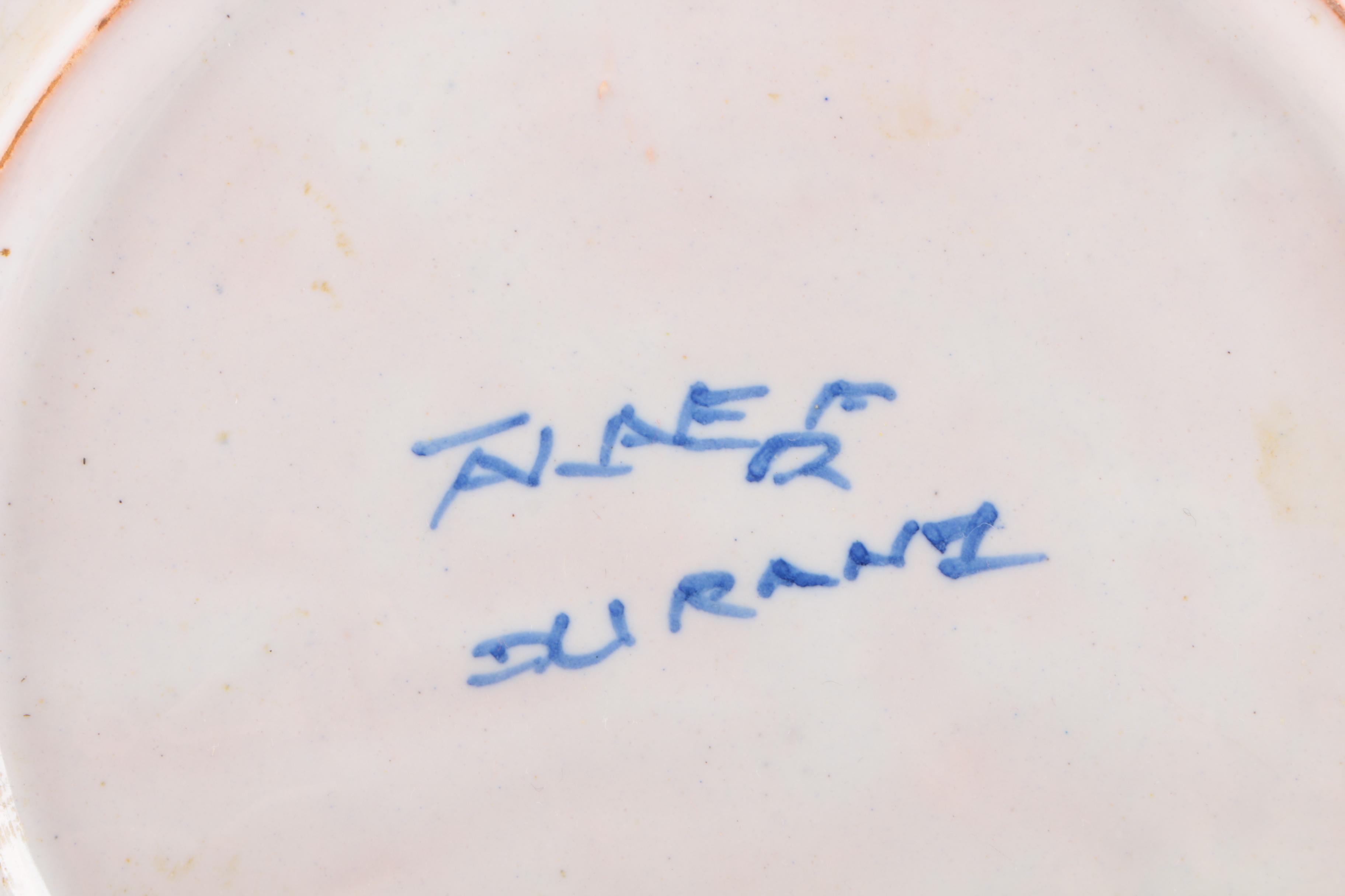 Signed Hand-Painted Deruta-Style Ceramic Plate