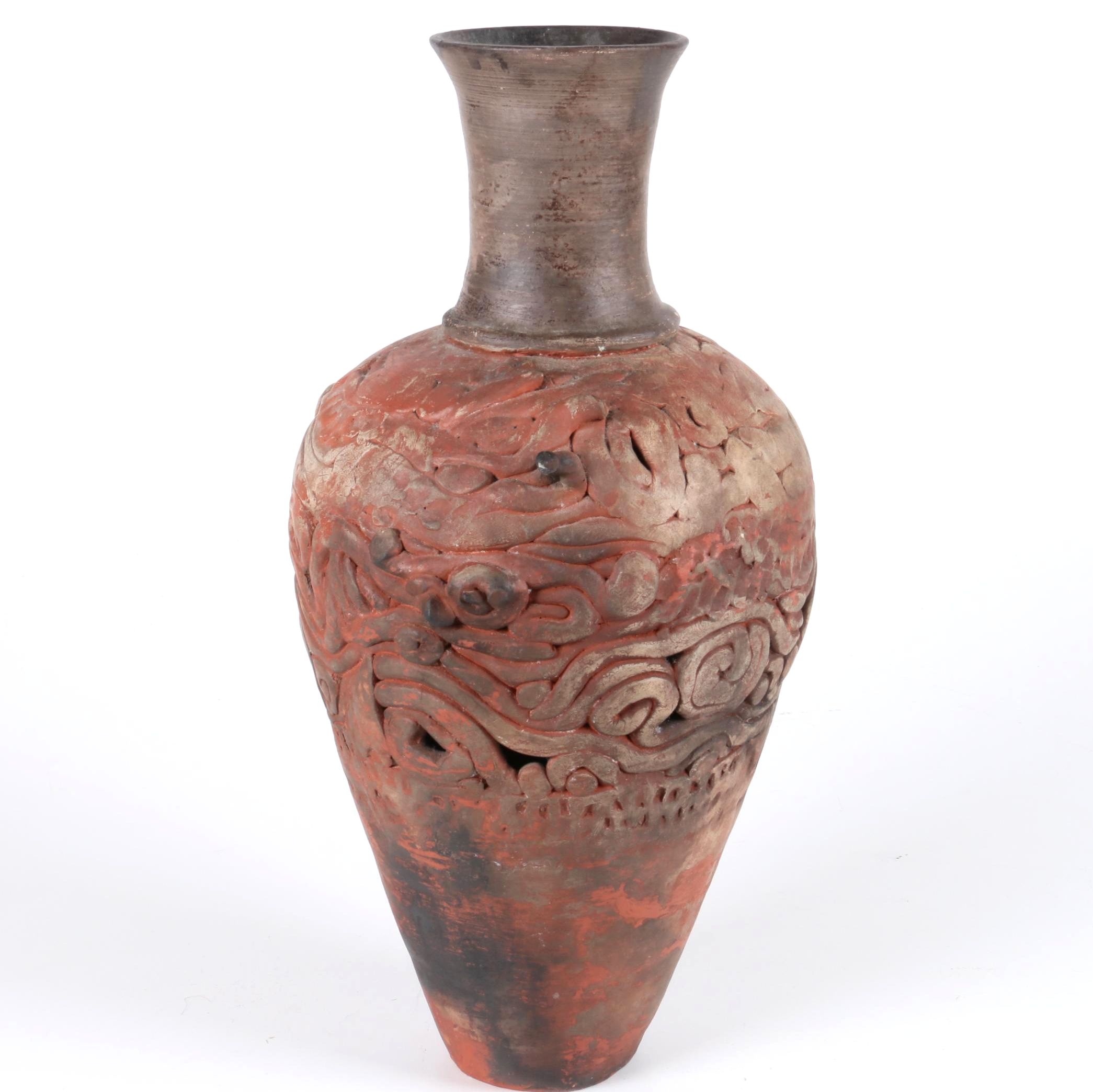 Coil Built Stoneware Vase