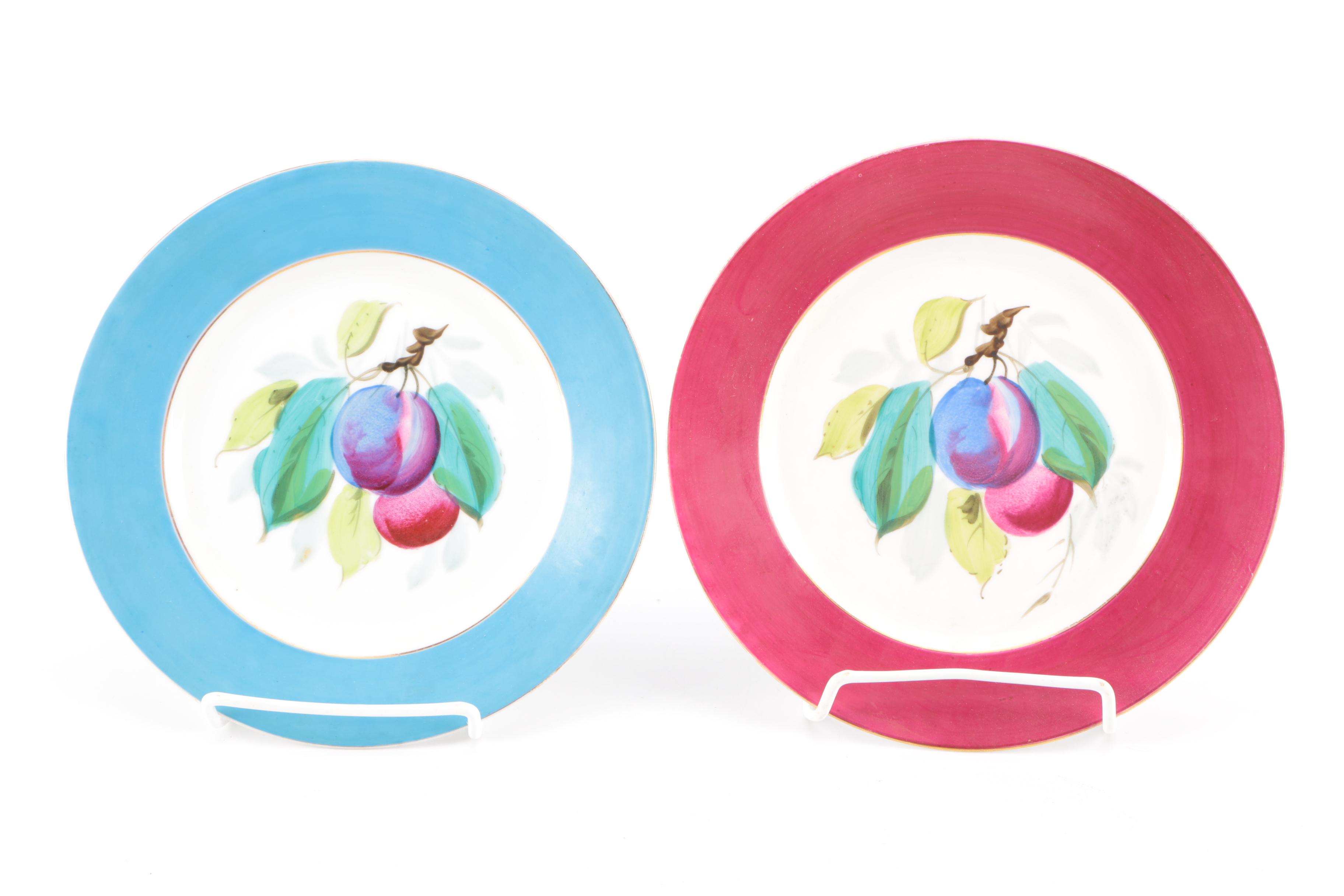 Porcelain Fruit Motif Plates Including Bernardaud & Co. Limoges