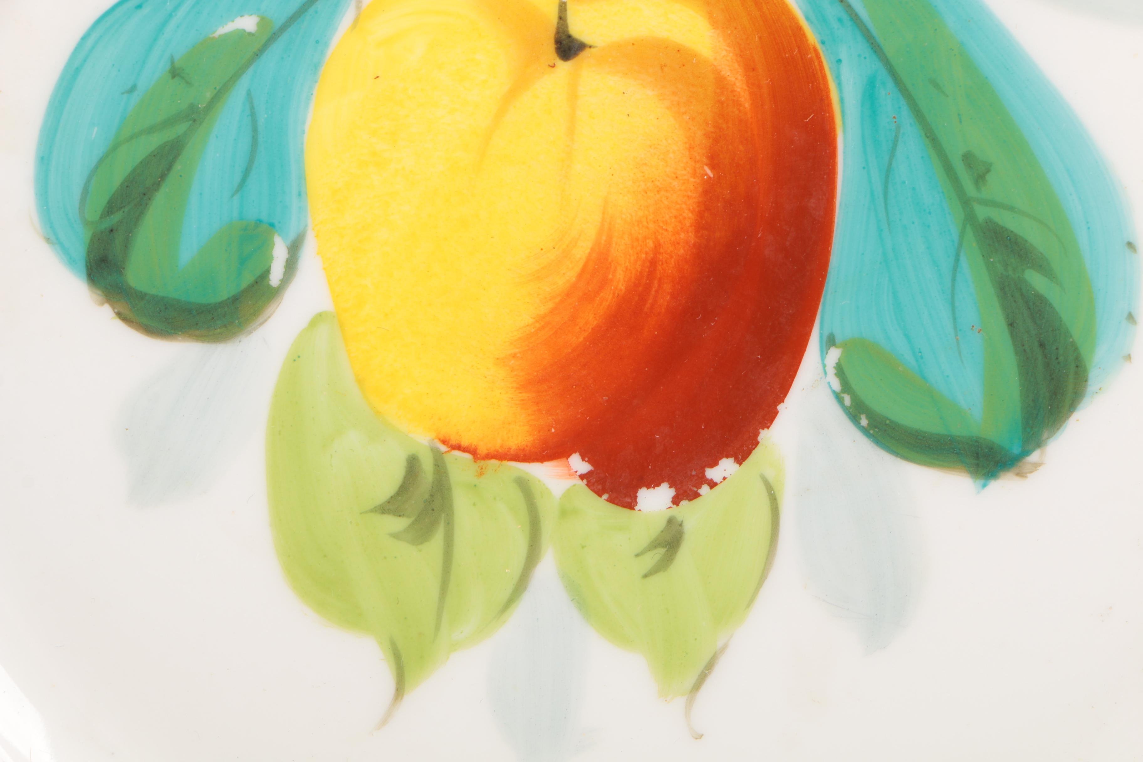 Porcelain Fruit Motif Plates Including Bernardaud & Co. Limoges