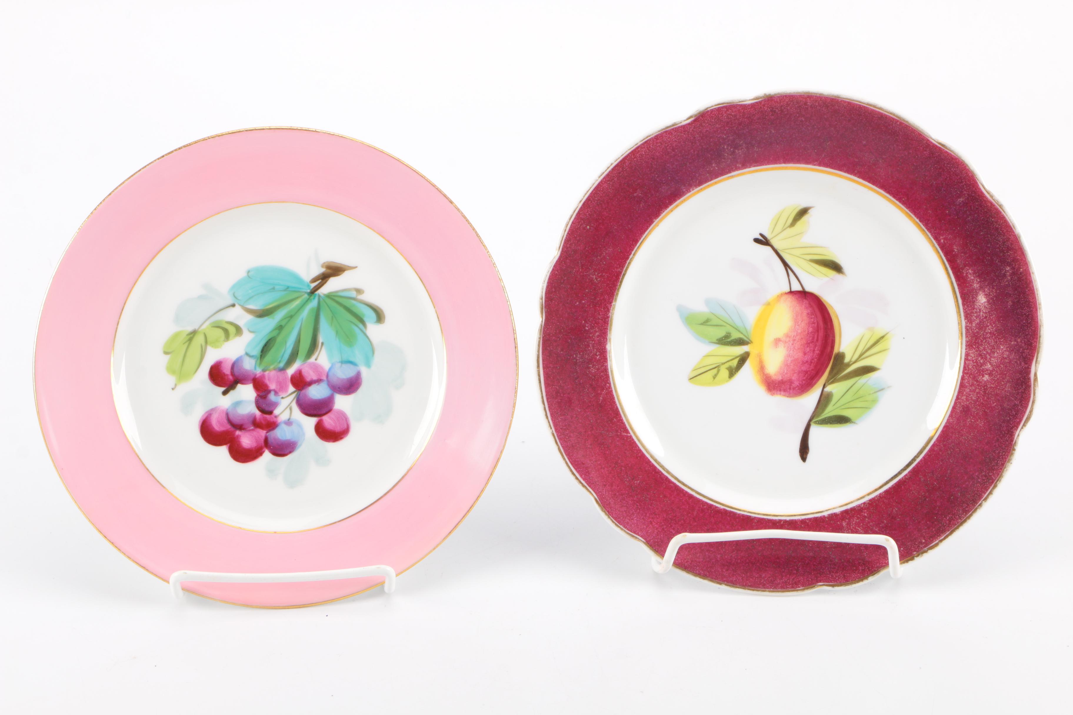 Porcelain Fruit Motif Plates Including Bernardaud & Co. Limoges