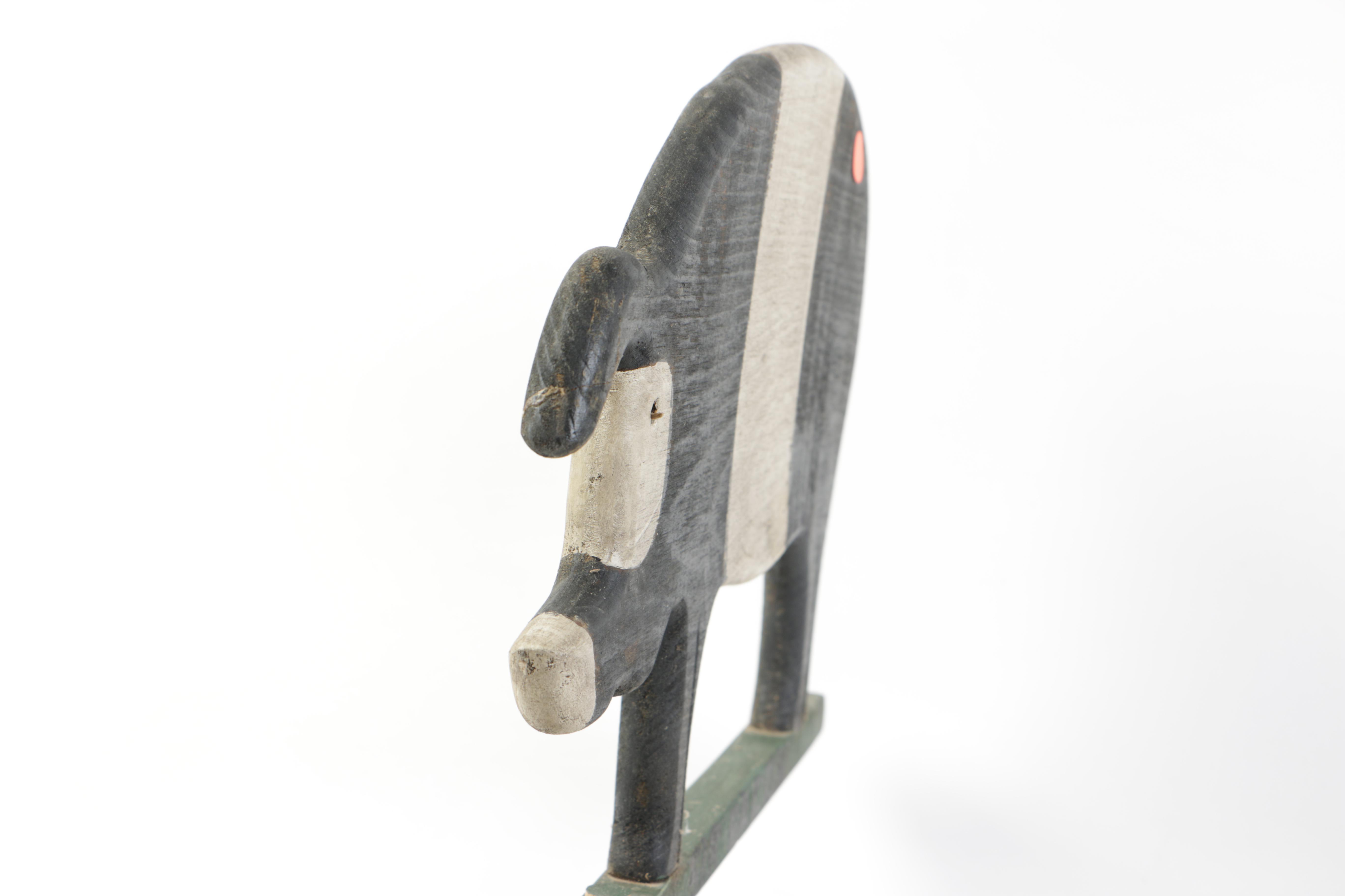 Hand-Painted Wooden Pig Decor