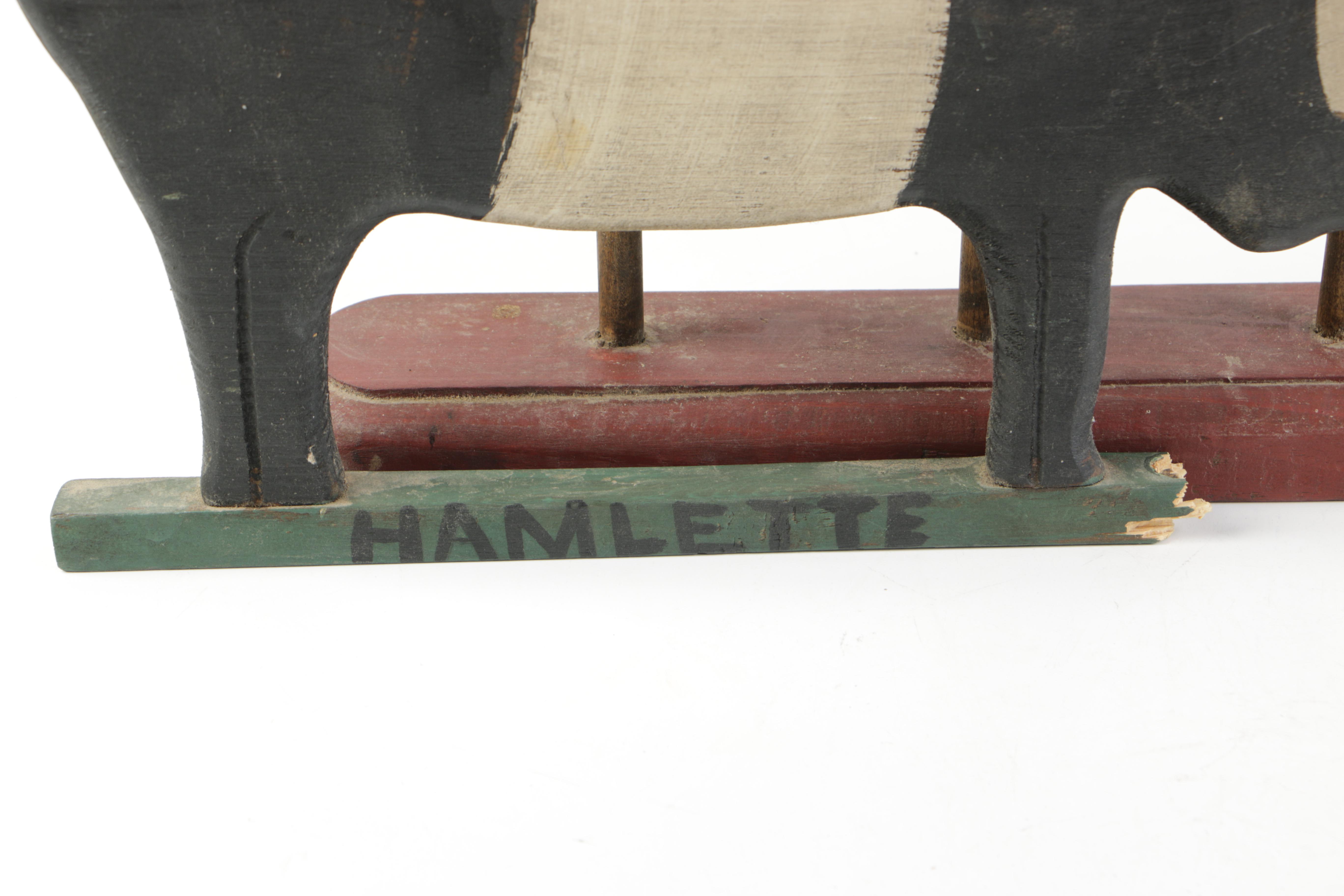 Hand-Painted Wooden Pig Decor