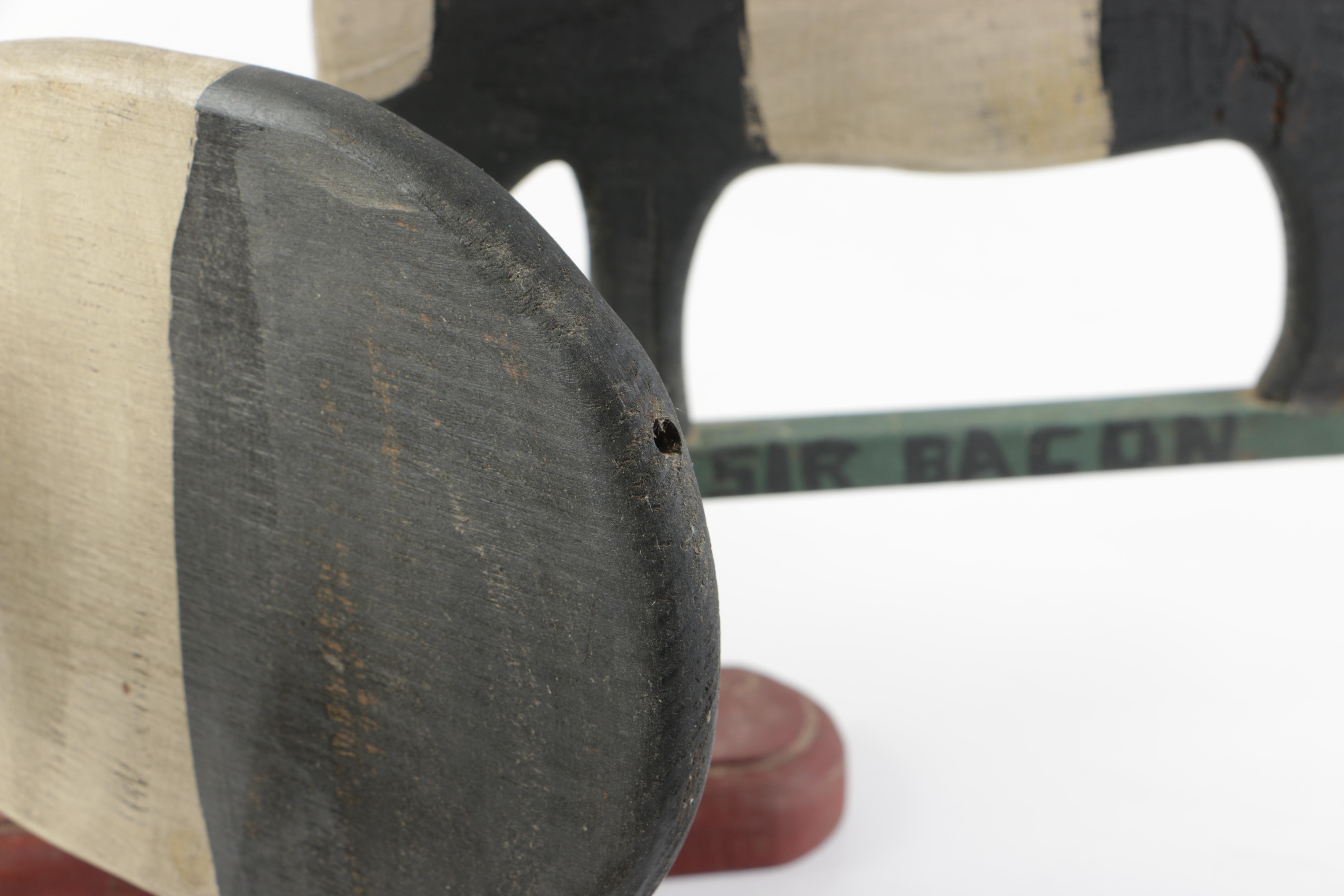 Hand-Painted Wooden Pig Decor