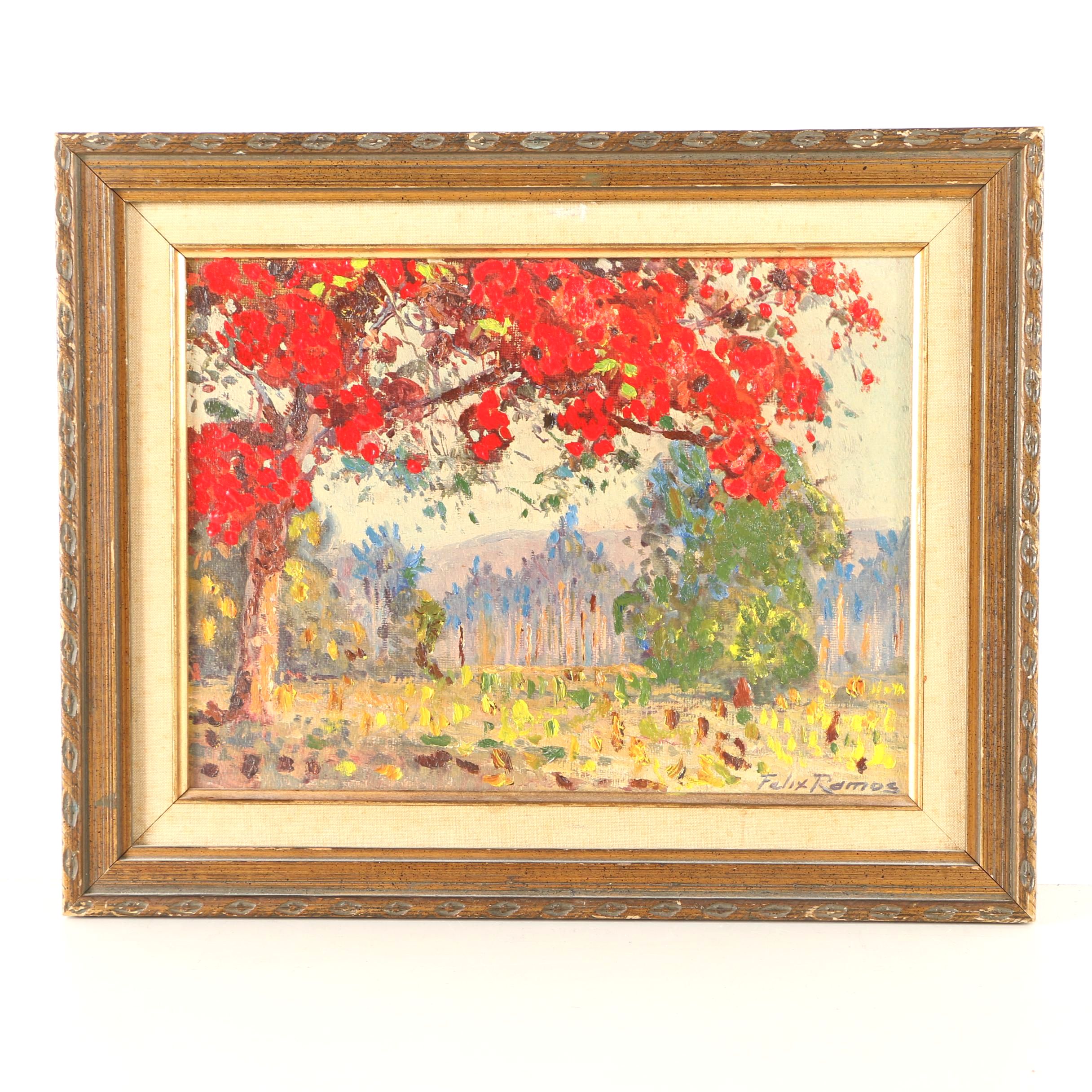 Felix Ramos Embellished Print of a Vibrant Landscape