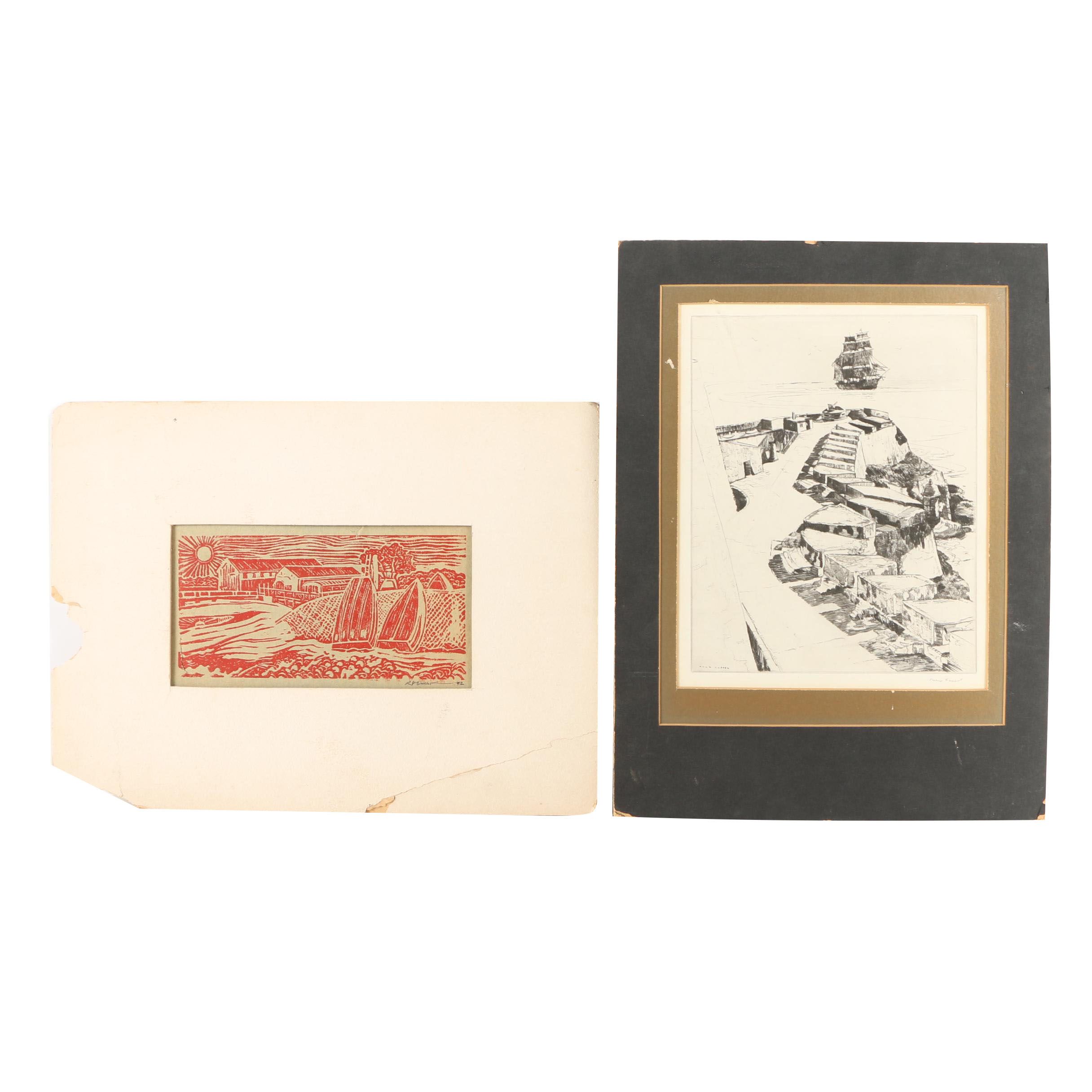 Drypoint and Relief Prints on Paper