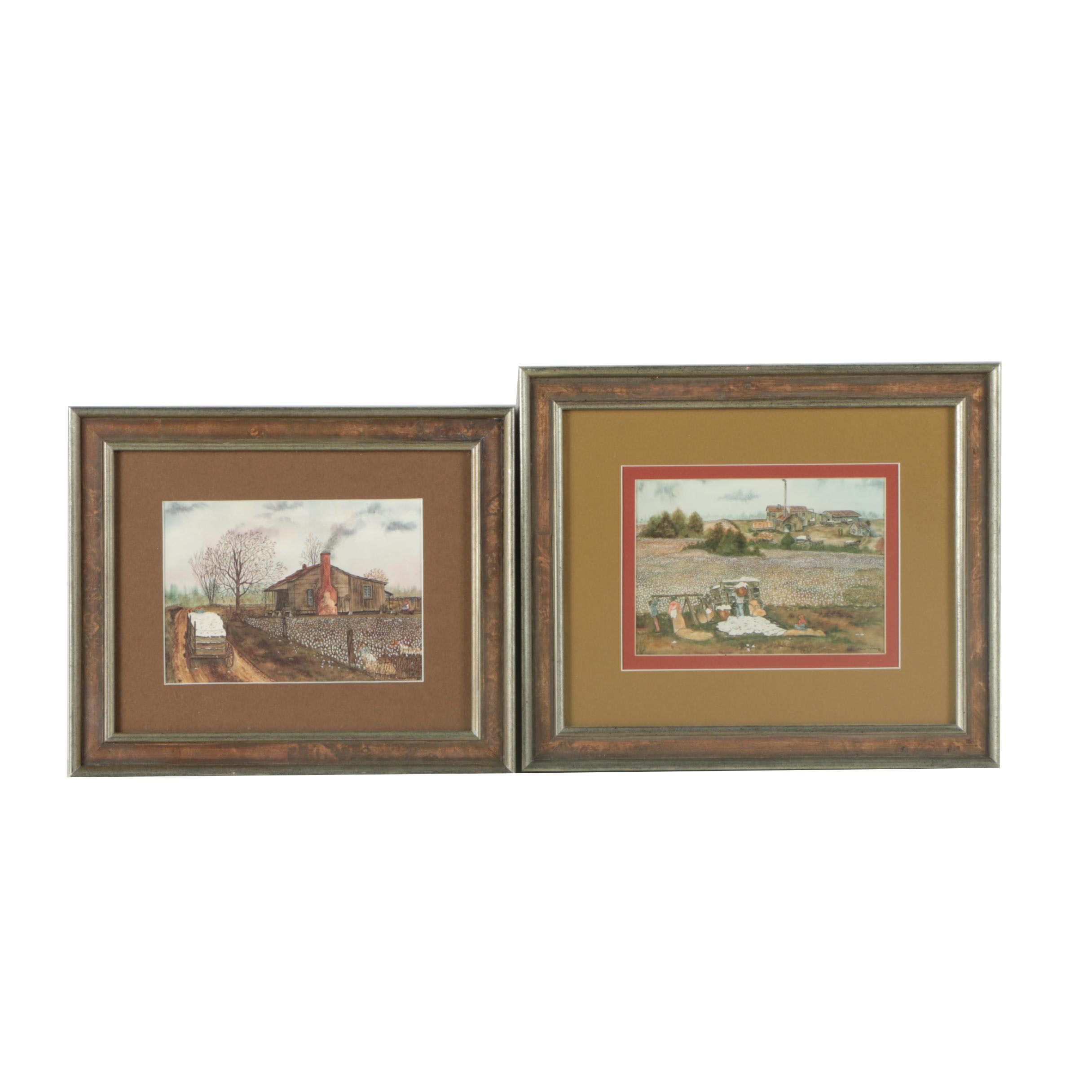 Offset Lithographs After Eleanor T. Whitesides of Farm Scenes