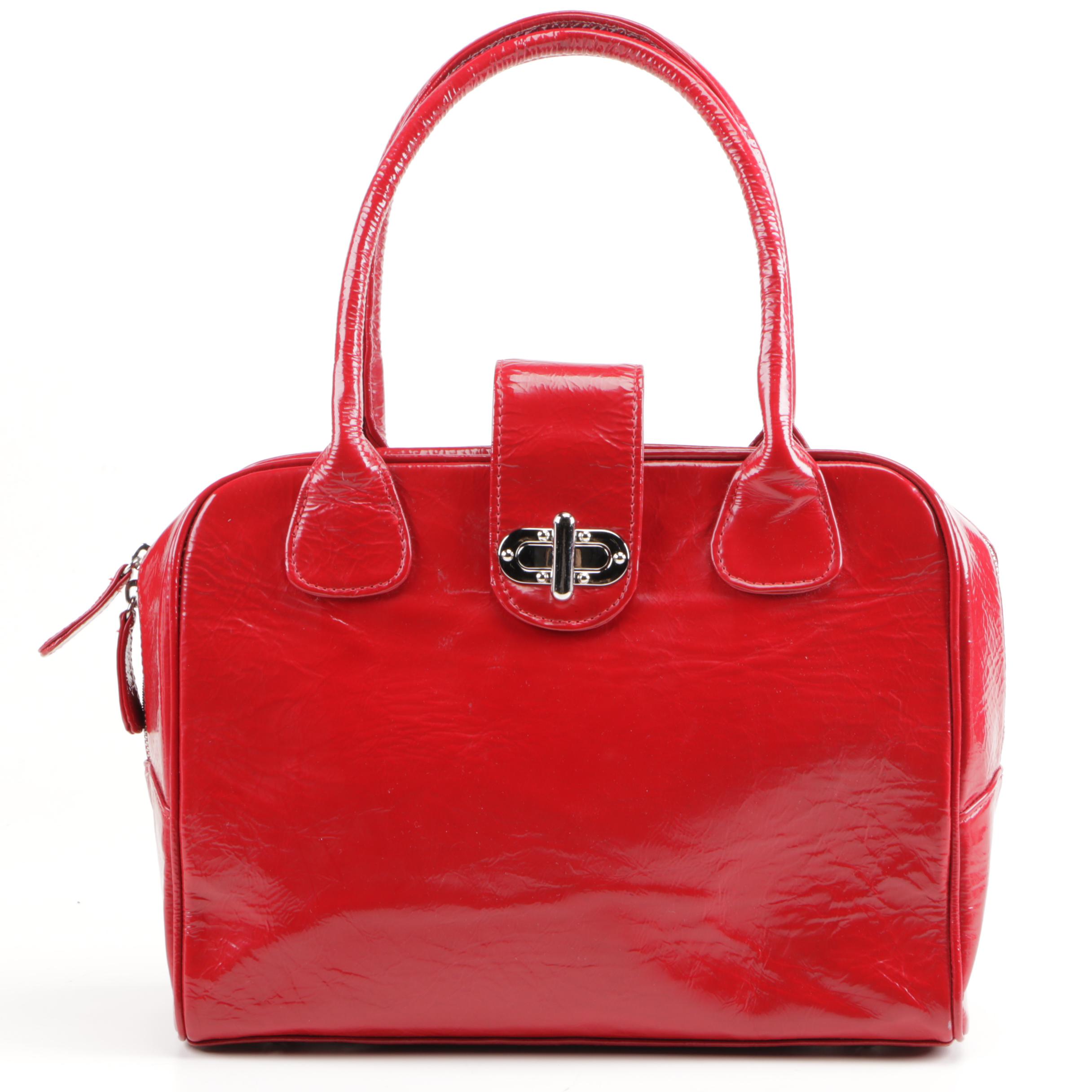 Christopher Augmon Red Coated Leather Handbag