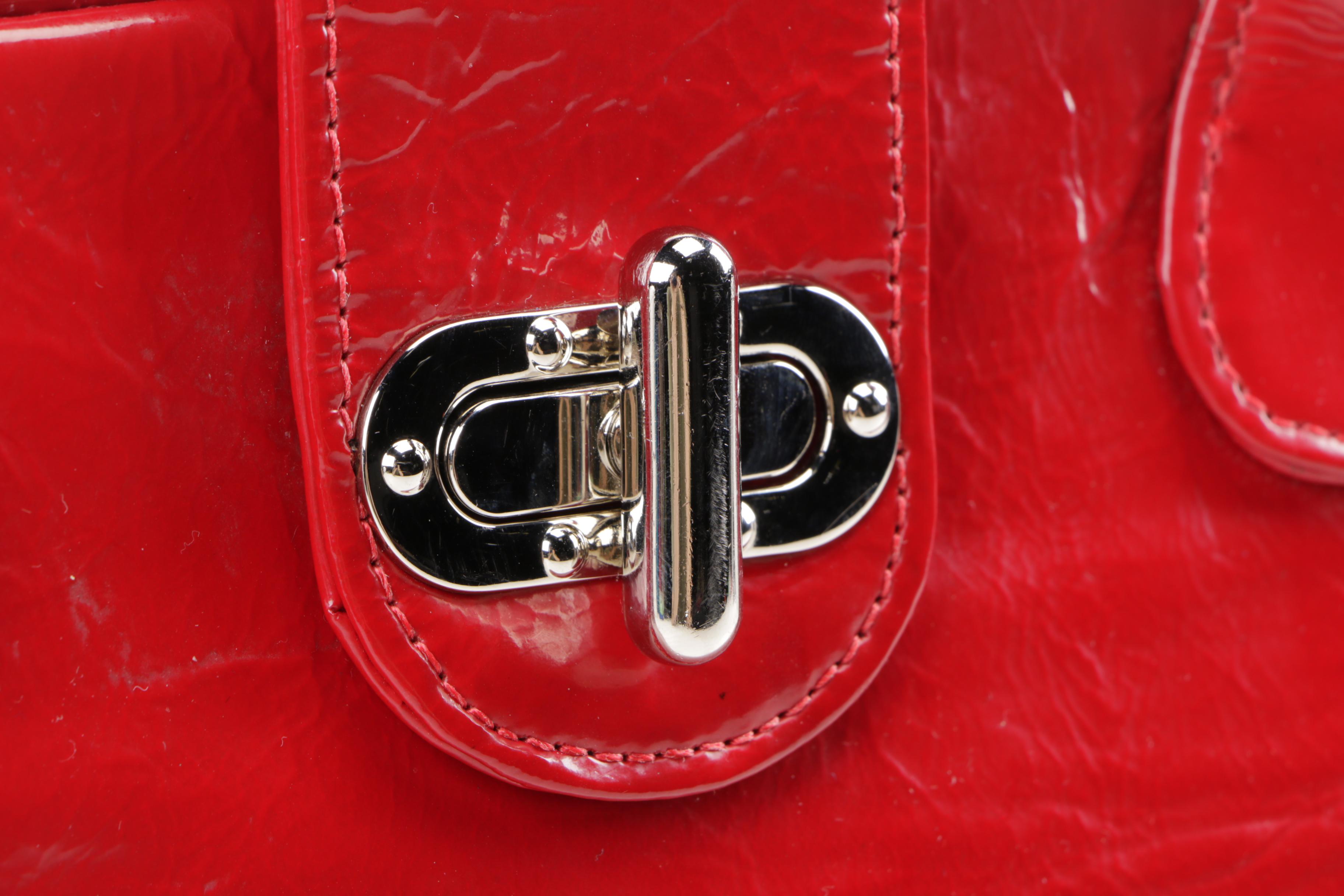 Christopher Augmon Red Coated Leather Handbag