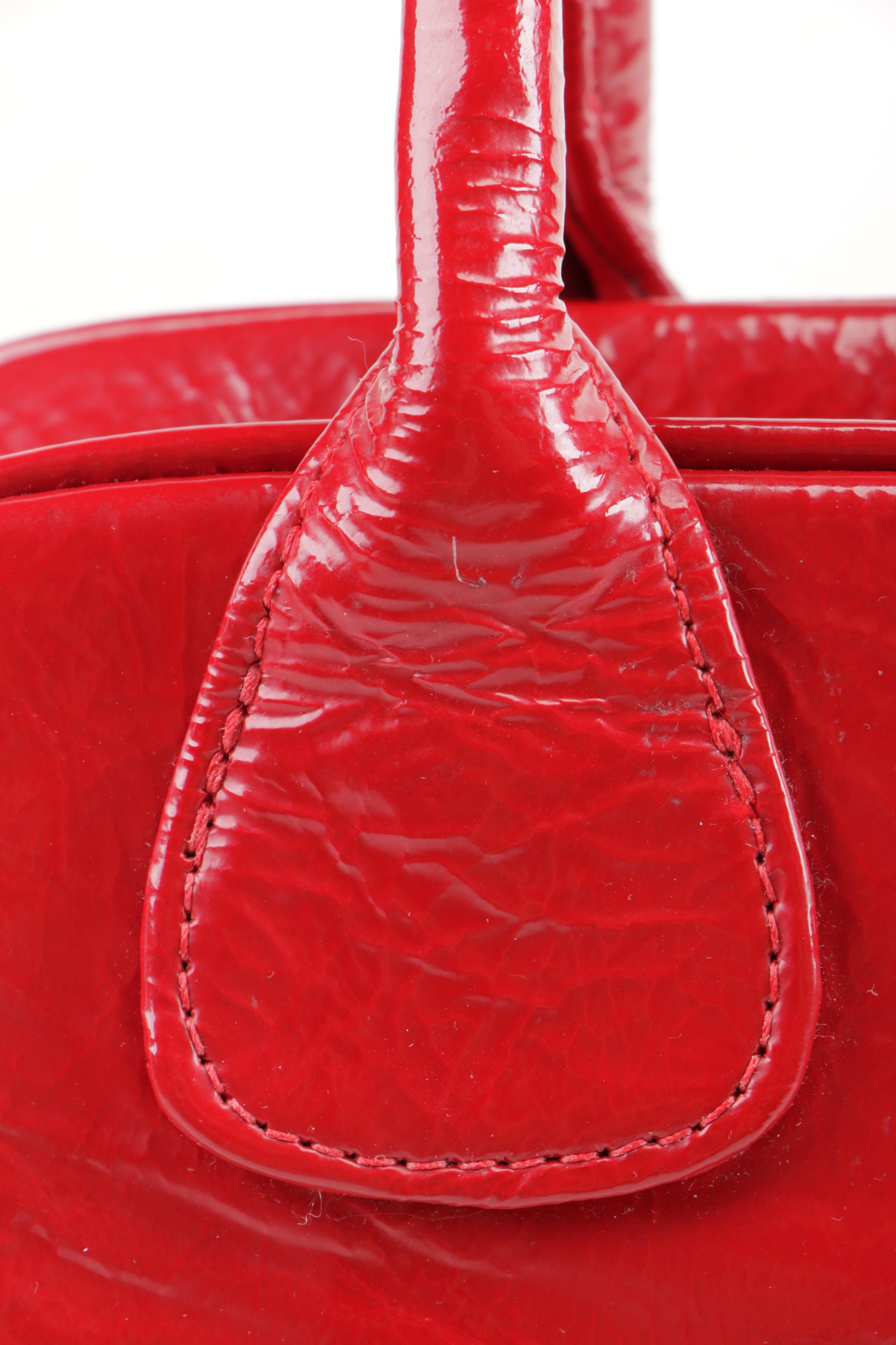 Christopher Augmon Red Coated Leather Handbag