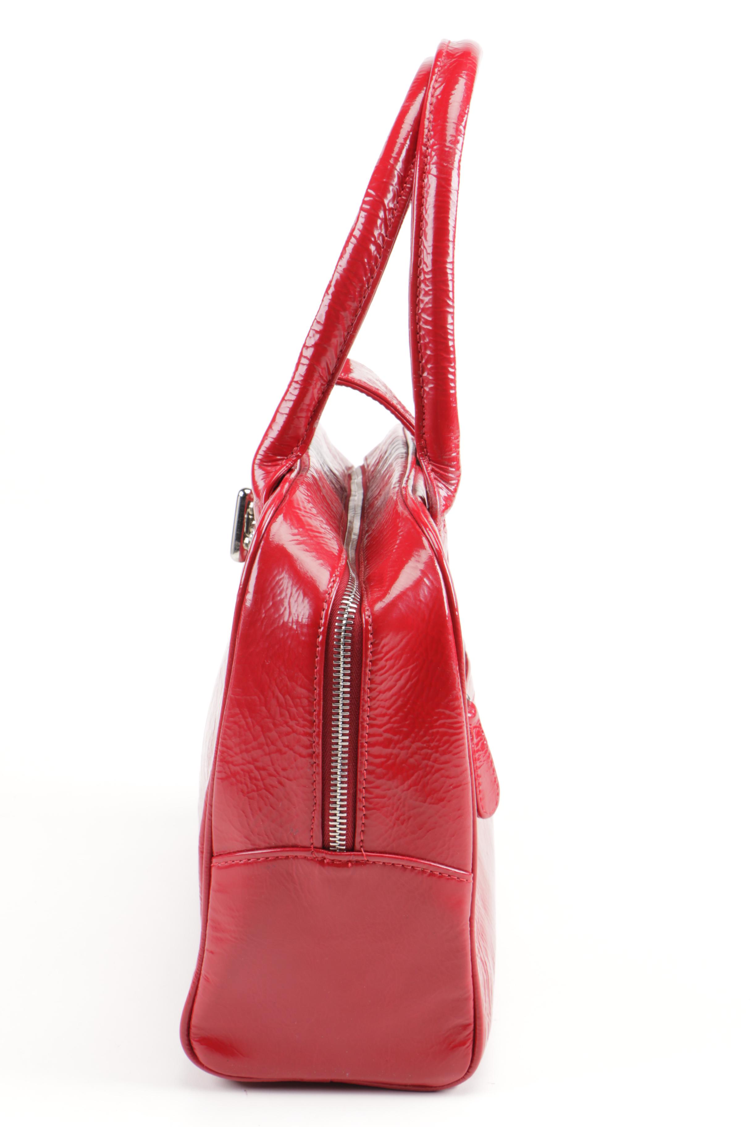 Christopher Augmon Red Coated Leather Handbag