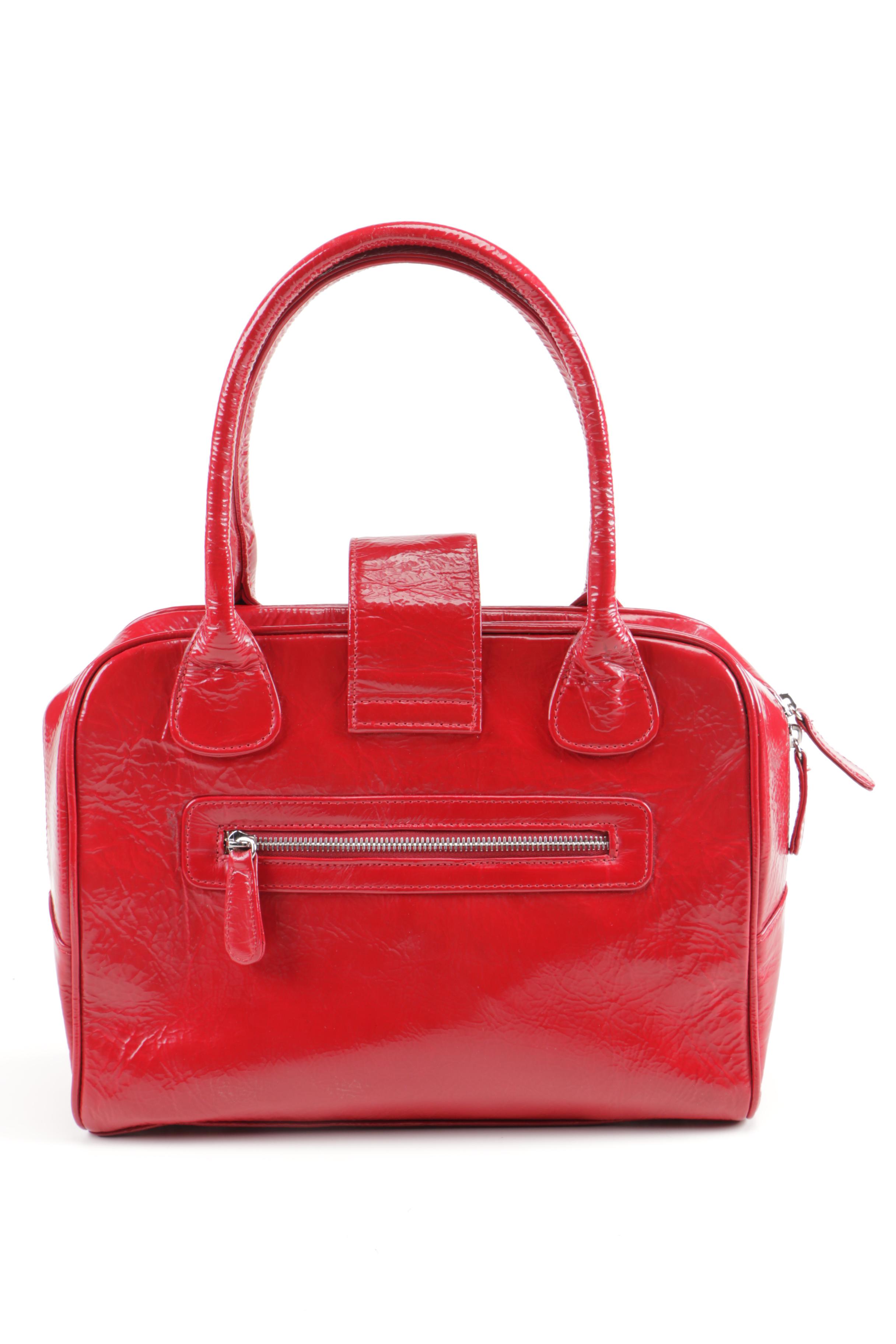 Christopher Augmon Red Coated Leather Handbag