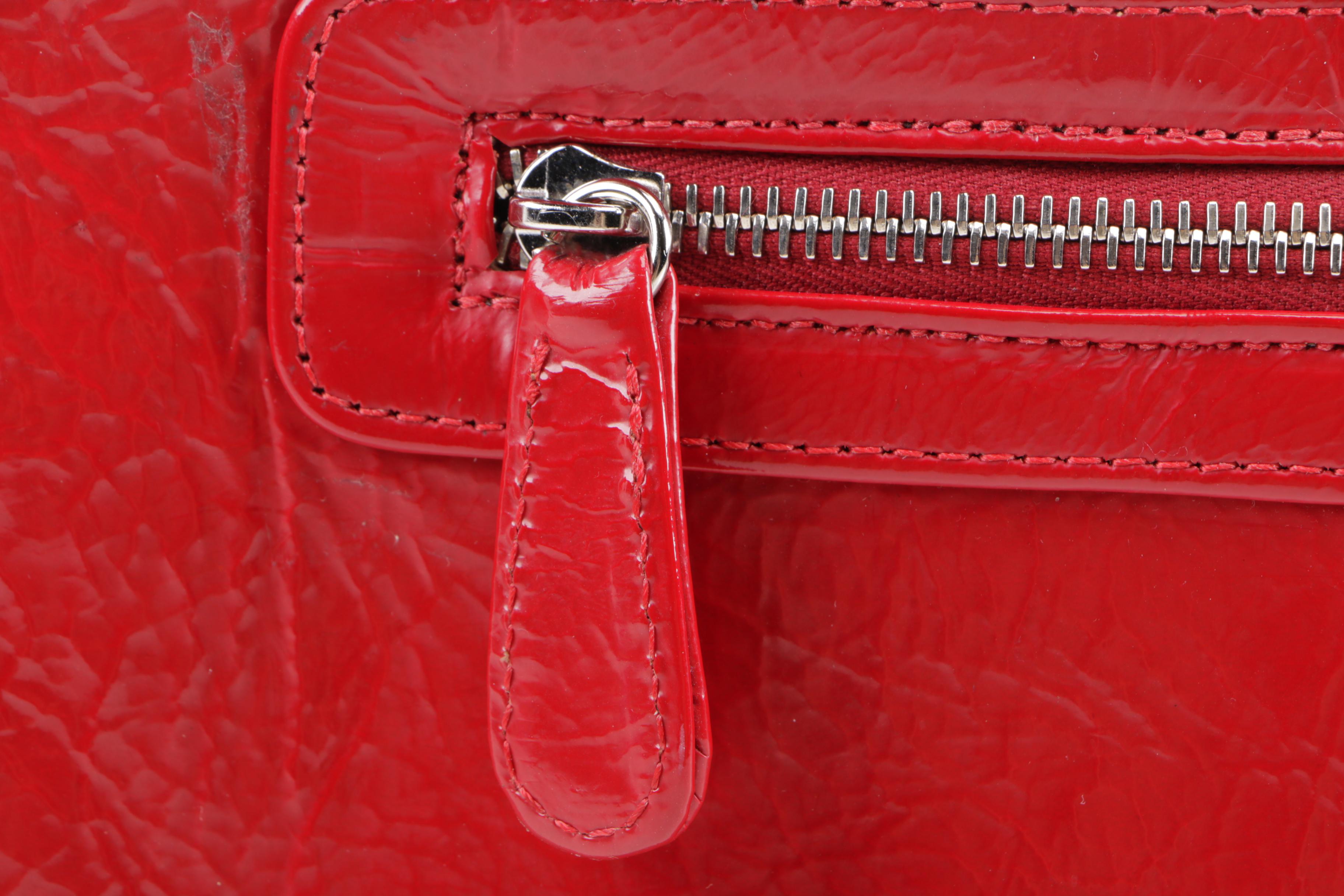 Christopher Augmon Red Coated Leather Handbag