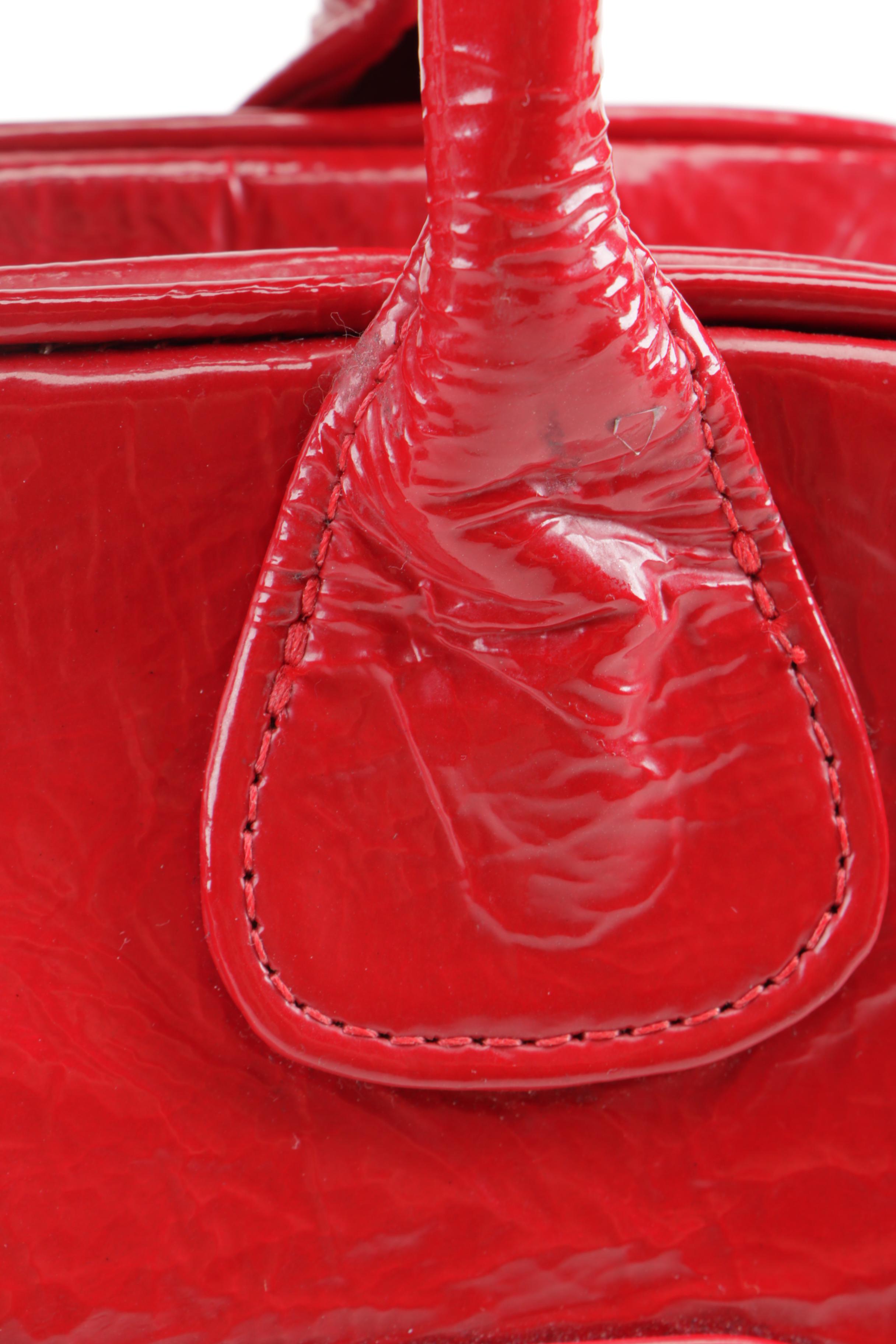 Christopher Augmon Red Coated Leather Handbag