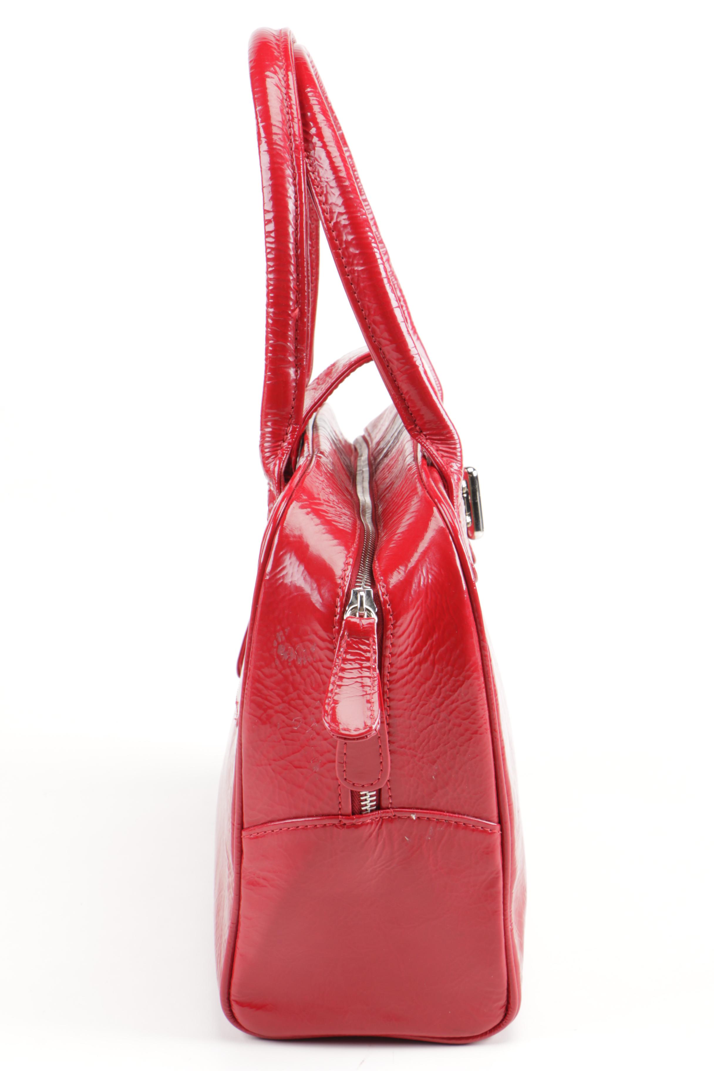 Christopher Augmon Red Coated Leather Handbag