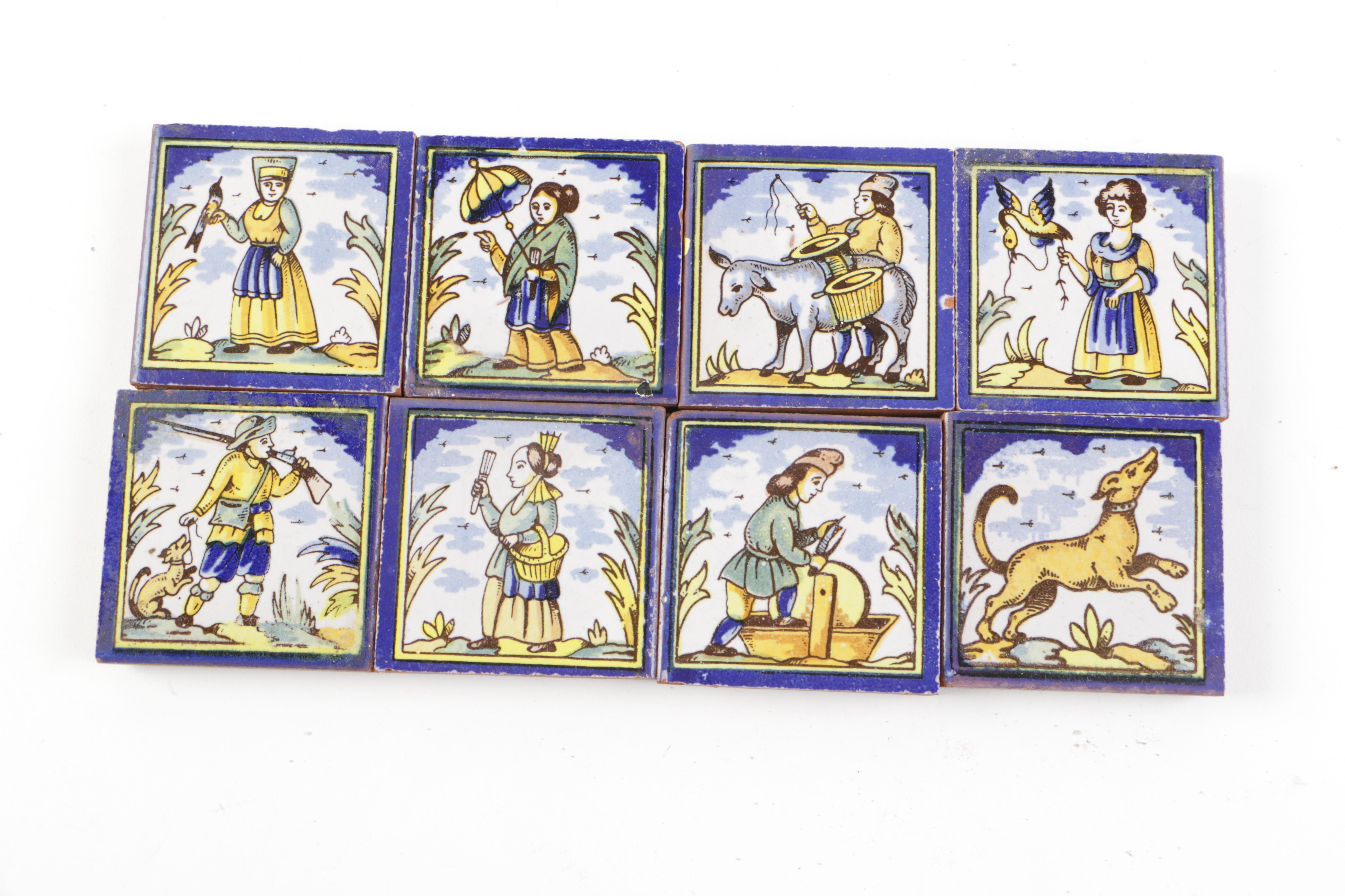 Collection of Hand-Painted Spanish Ceramic Tiles