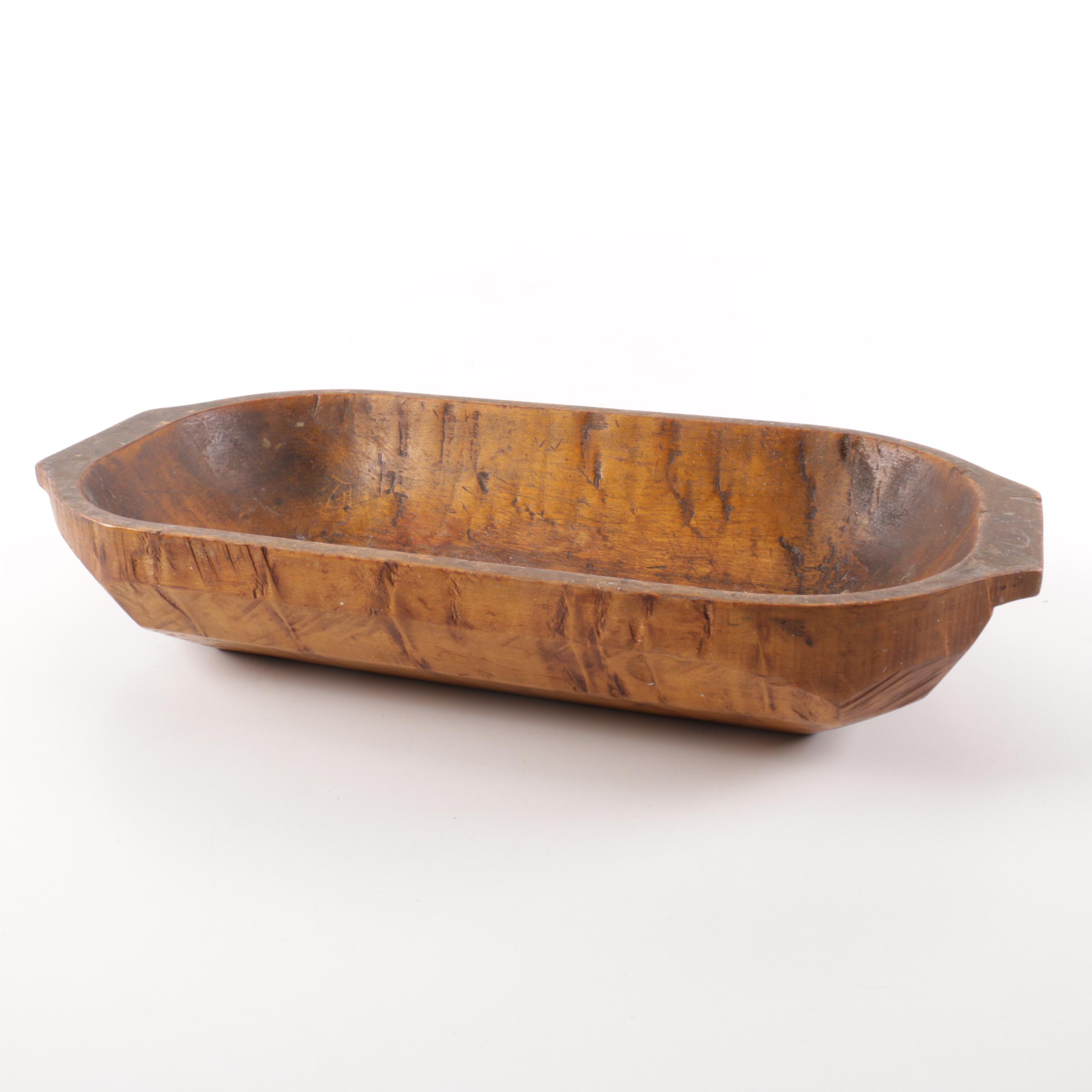 Dough Trencher Bowl in Figured Maple