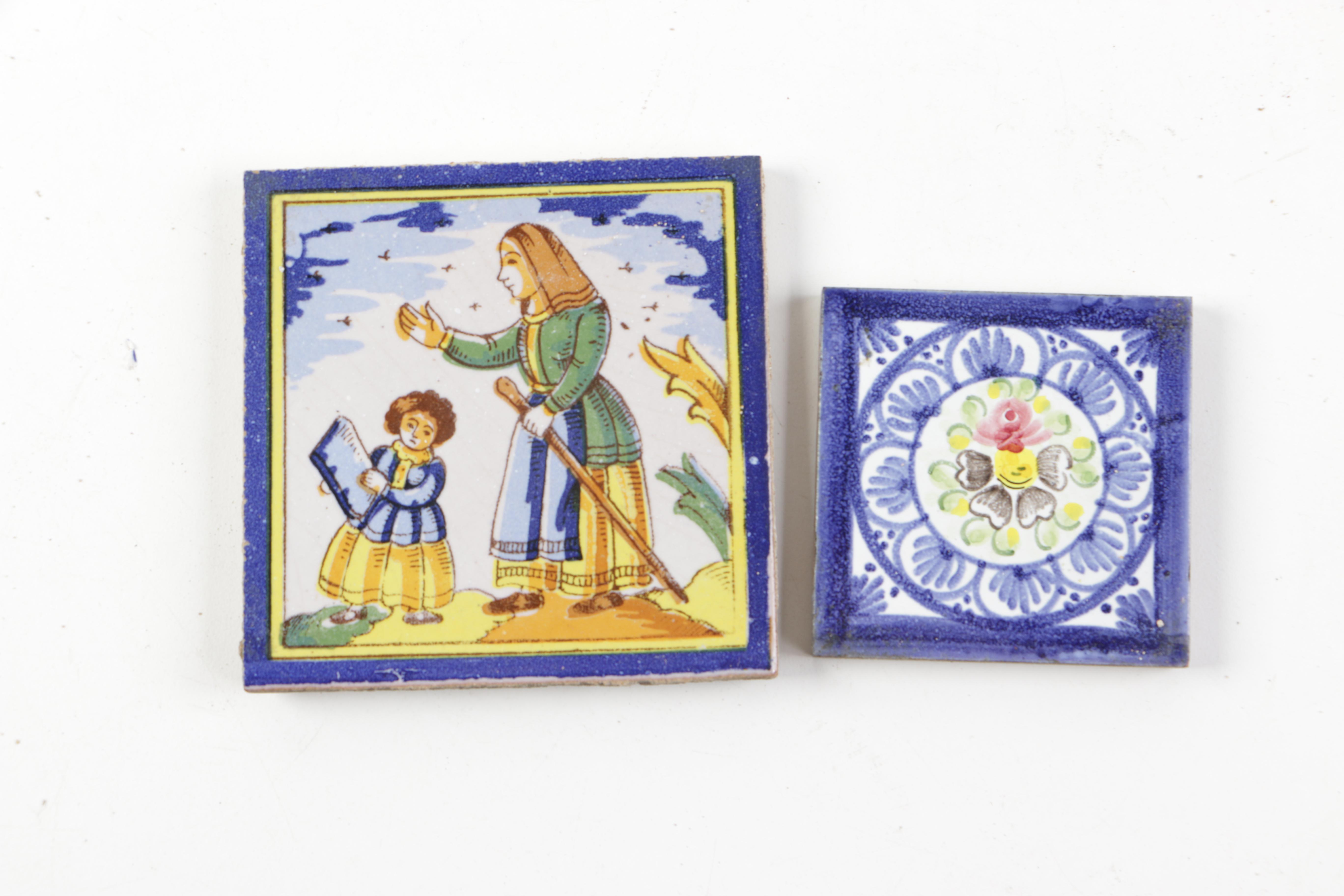 Collection of Hand-Painted Spanish Ceramic Tiles