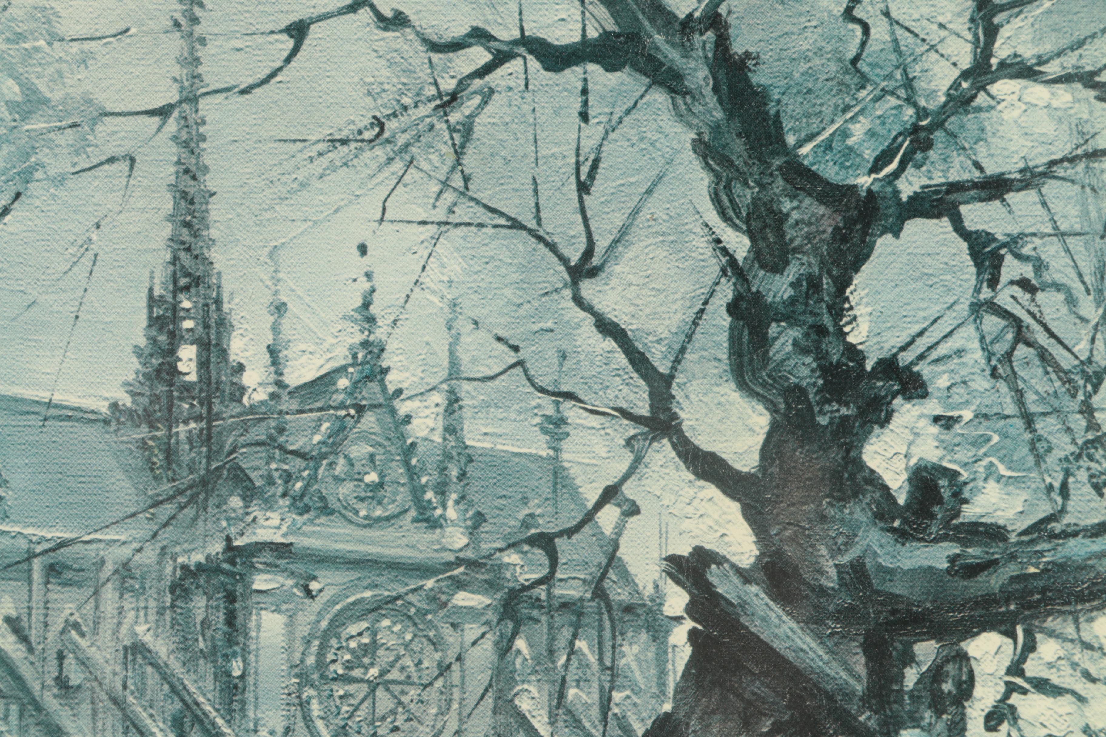 Offset Lithograph After Maurice Legendre "Notre Dame Et Le Square Viviani"