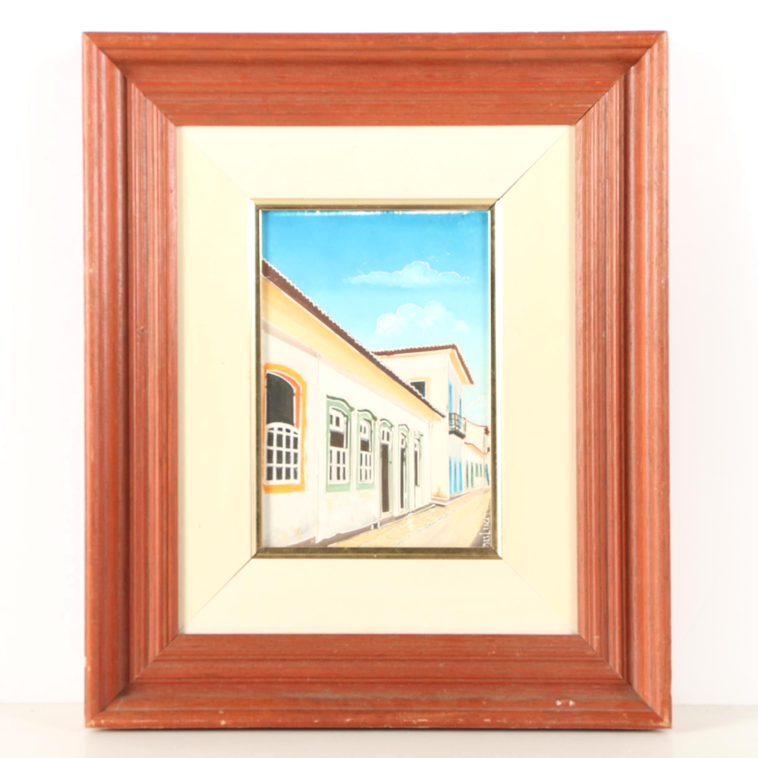 Paulucci Oil Painting on Masonite of Paraty, Brazil