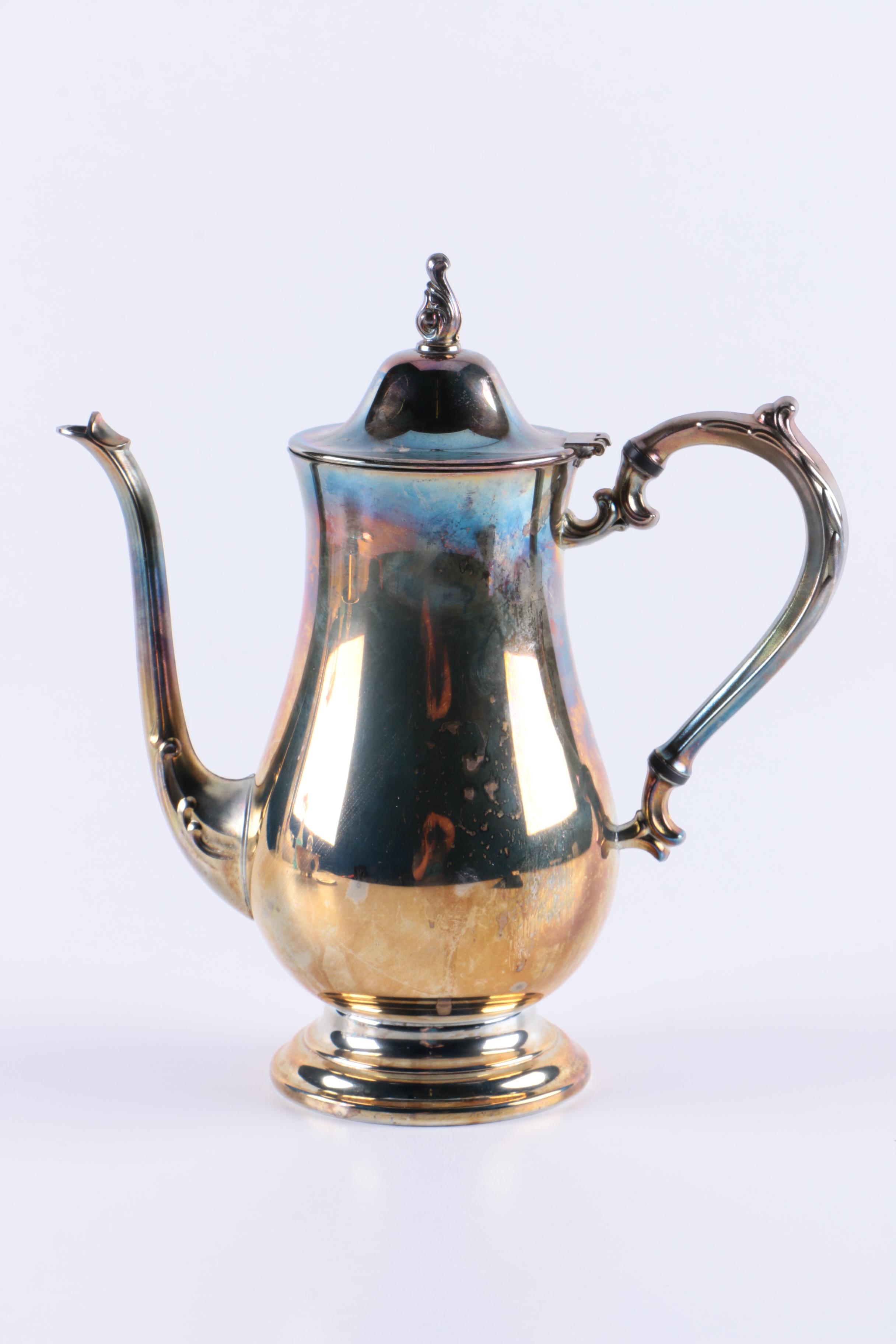 Oneida Silver Plate Coffee Pot and Assorted Silver Plate Items