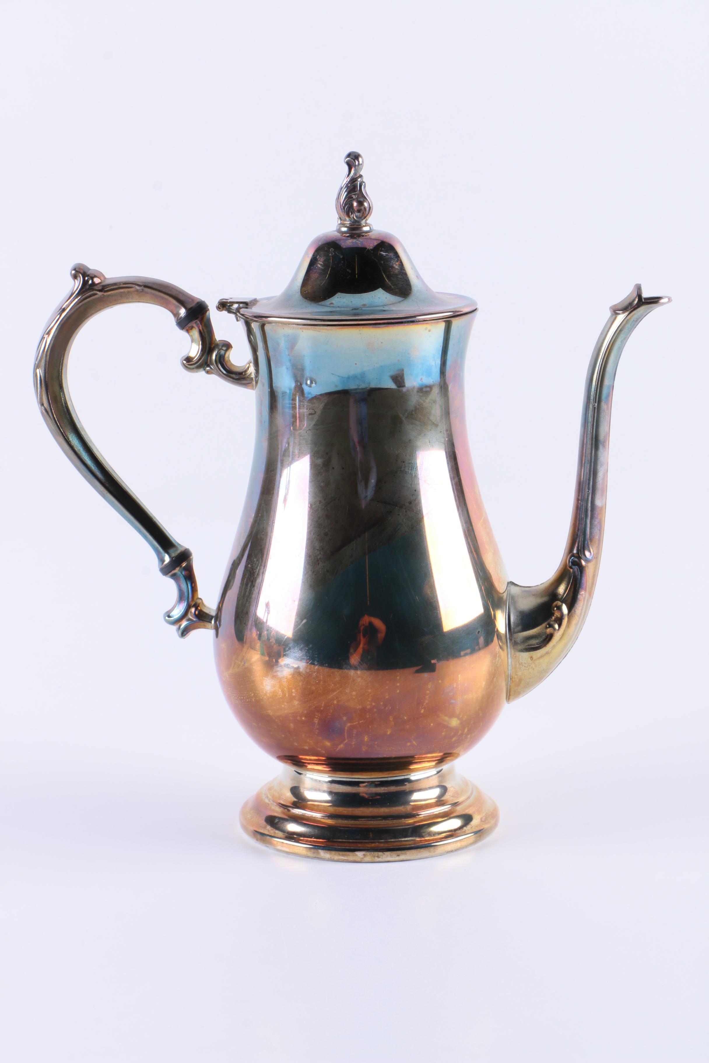 Oneida Silver Plate Coffee Pot and Assorted Silver Plate Items