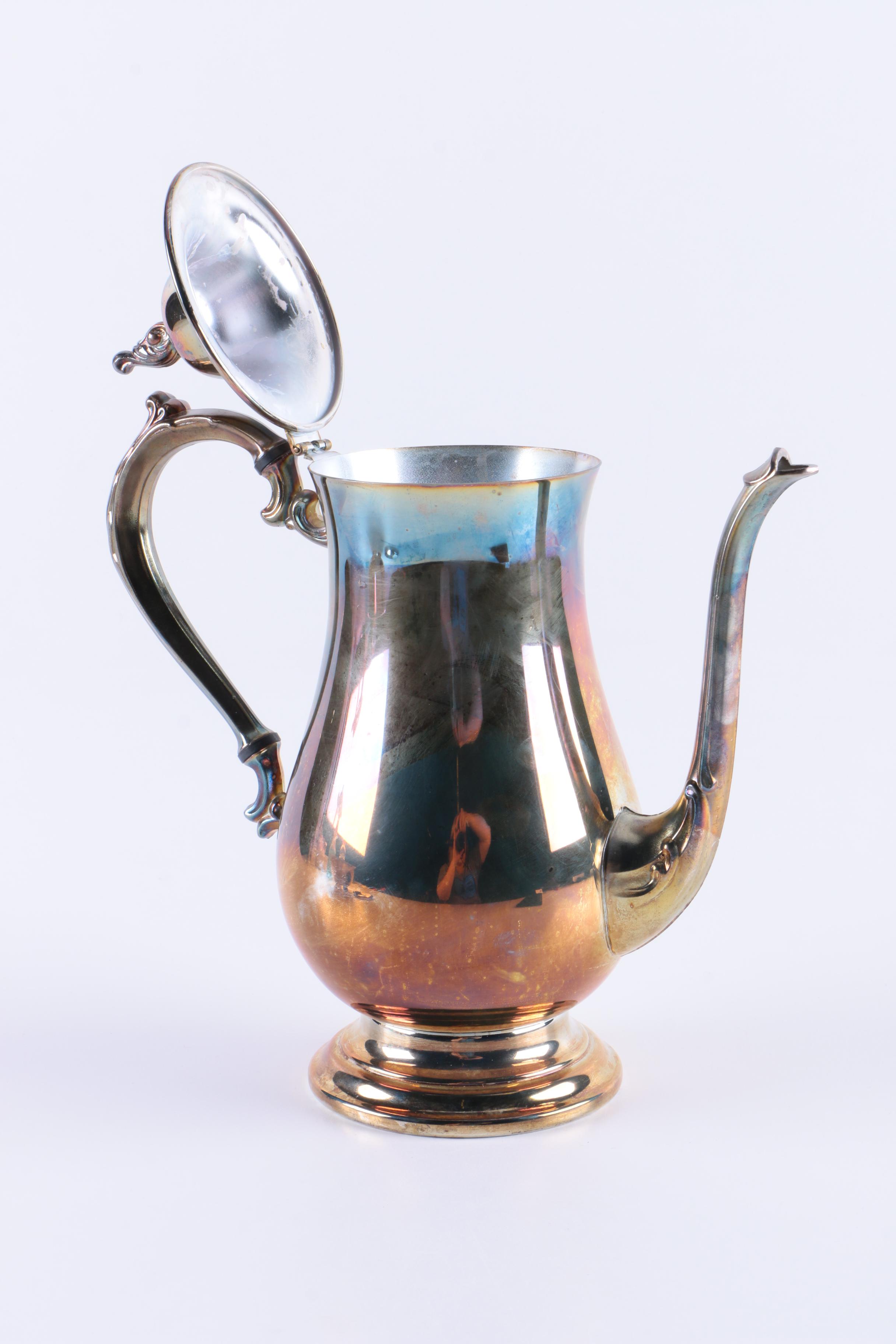 Oneida Silver Plate Coffee Pot and Assorted Silver Plate Items