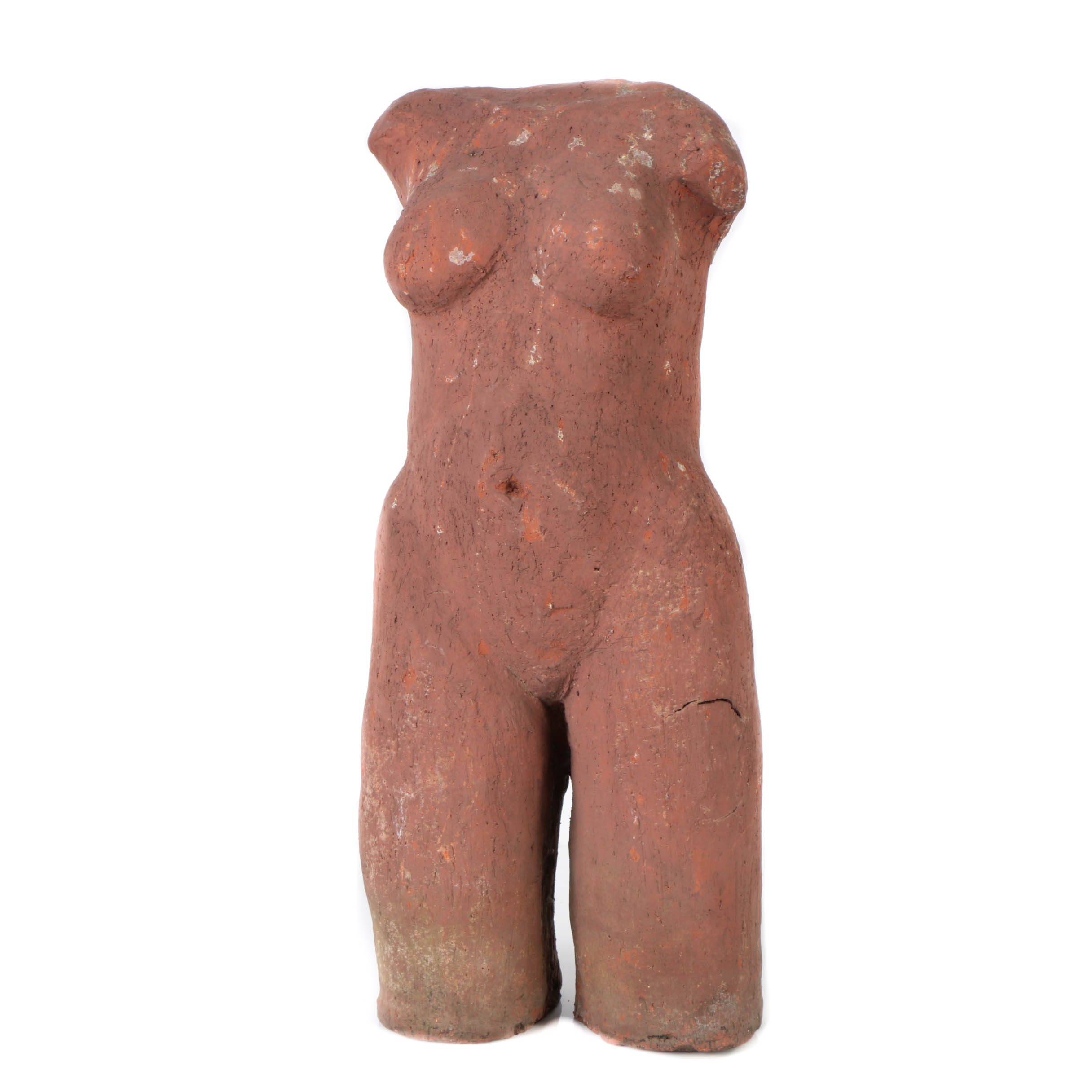 Clay Sculpture of Nude Female Torso