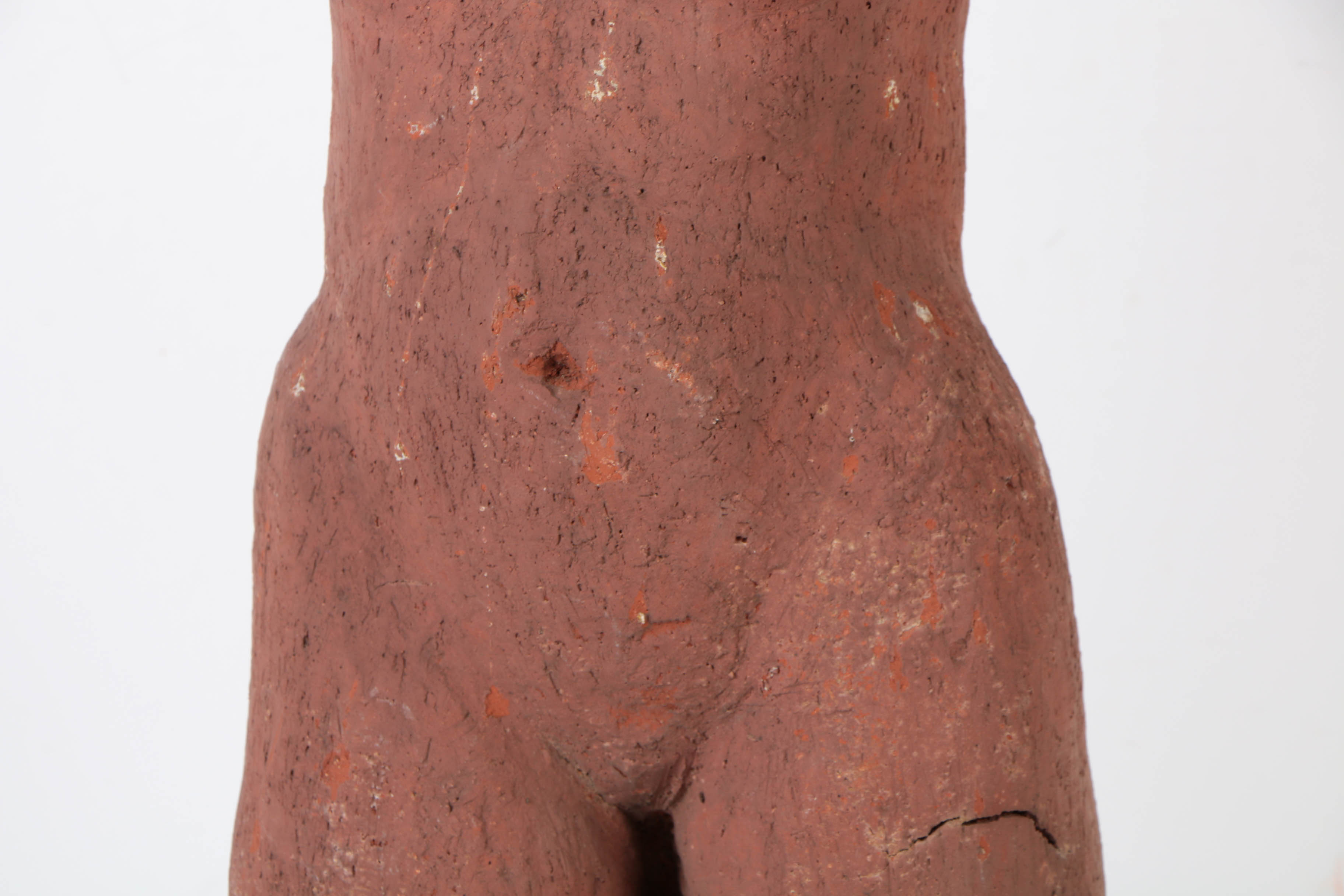 Clay Sculpture of Nude Female Torso