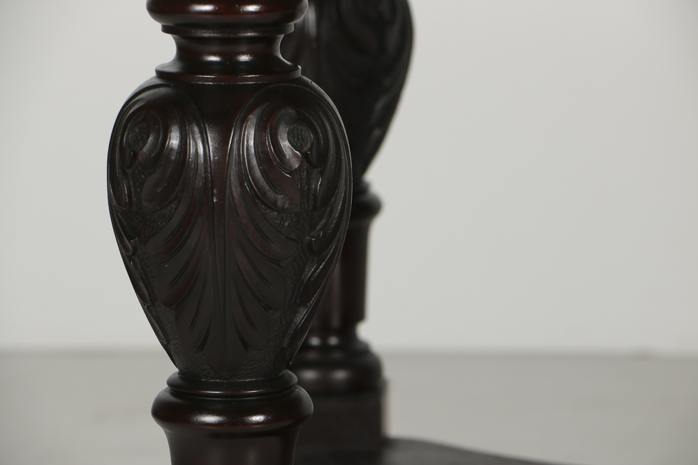 Early 20th Century Mahogany Carved Library Table