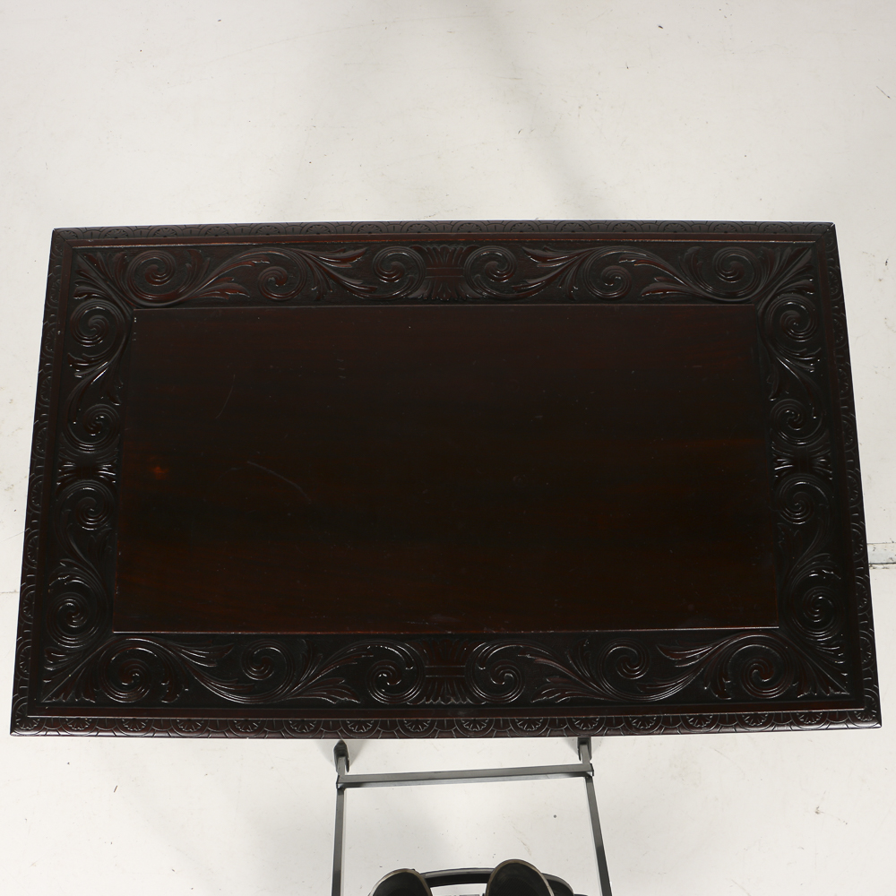 Early 20th Century Mahogany Carved Library Table