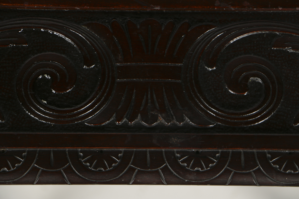 Early 20th Century Mahogany Carved Library Table