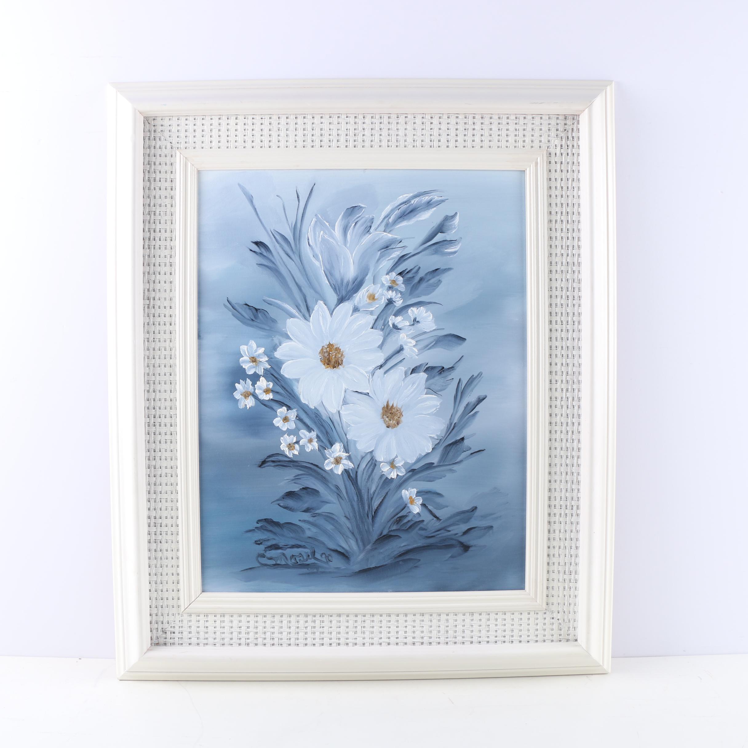 C. Mosel Oil Painting of Floral Still Life