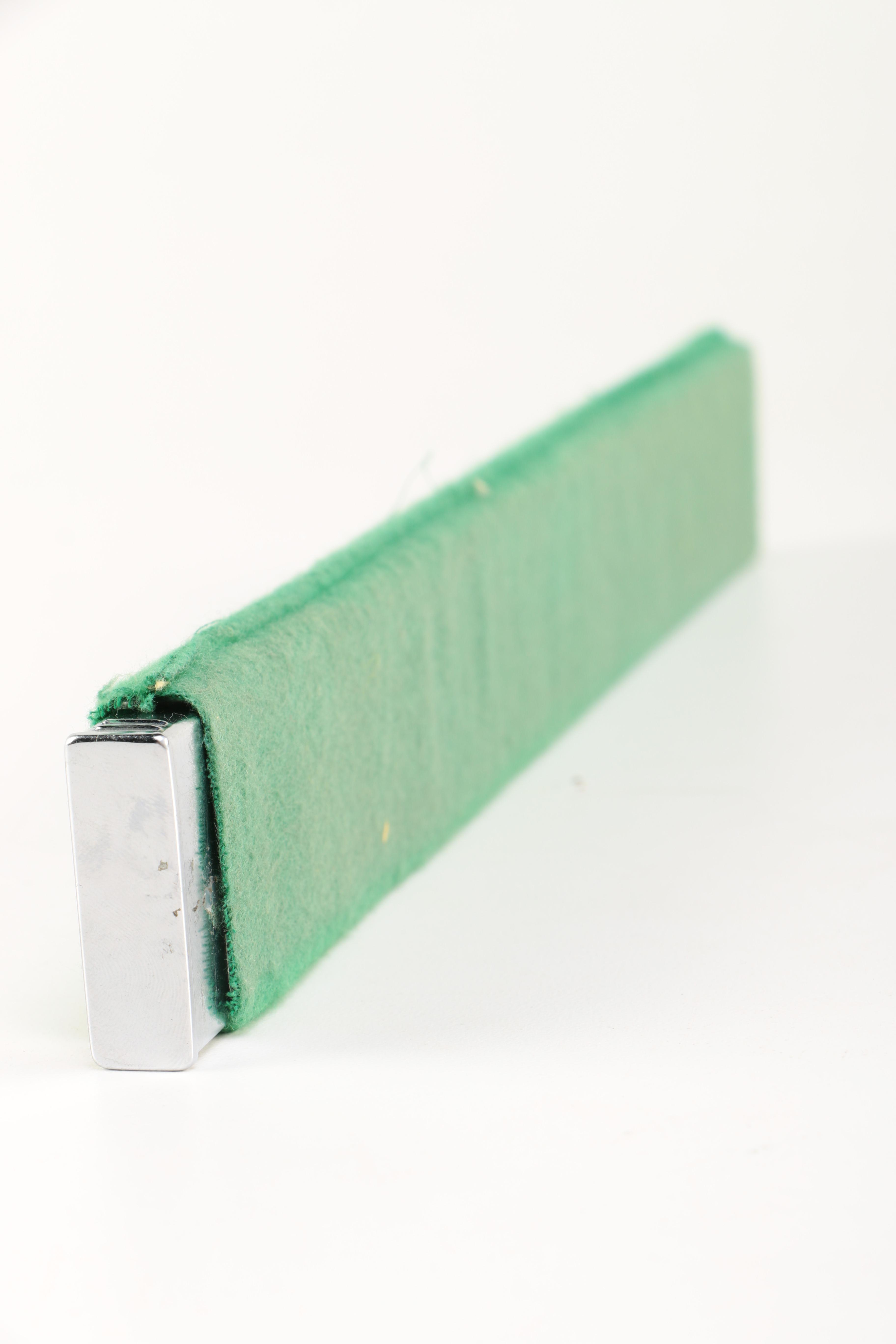 Vintage Stainless Steel Lighter Ruler With Felt Case