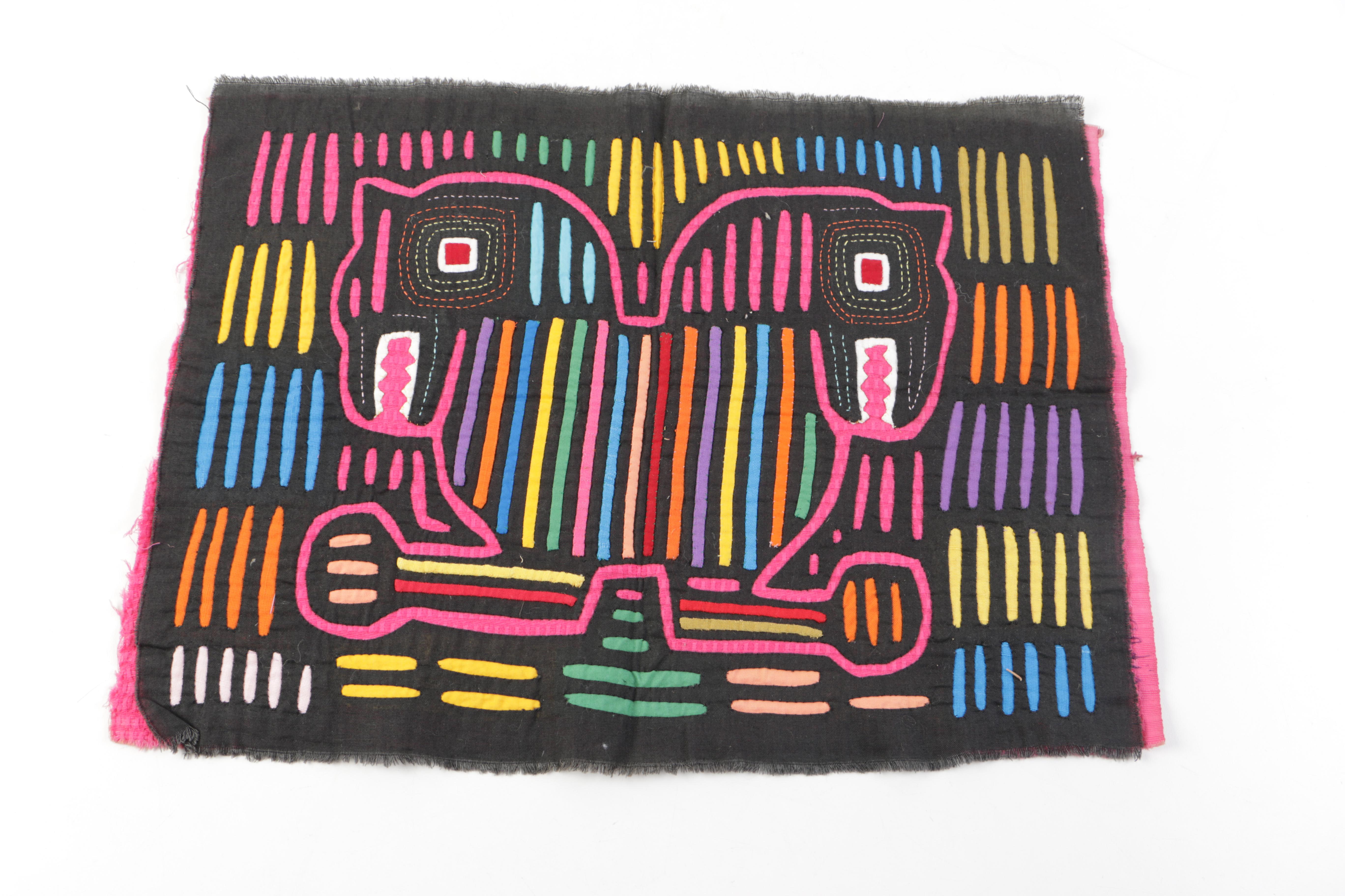 Vintage Textiles Including "Log Cabin" Lap Quilt Piece