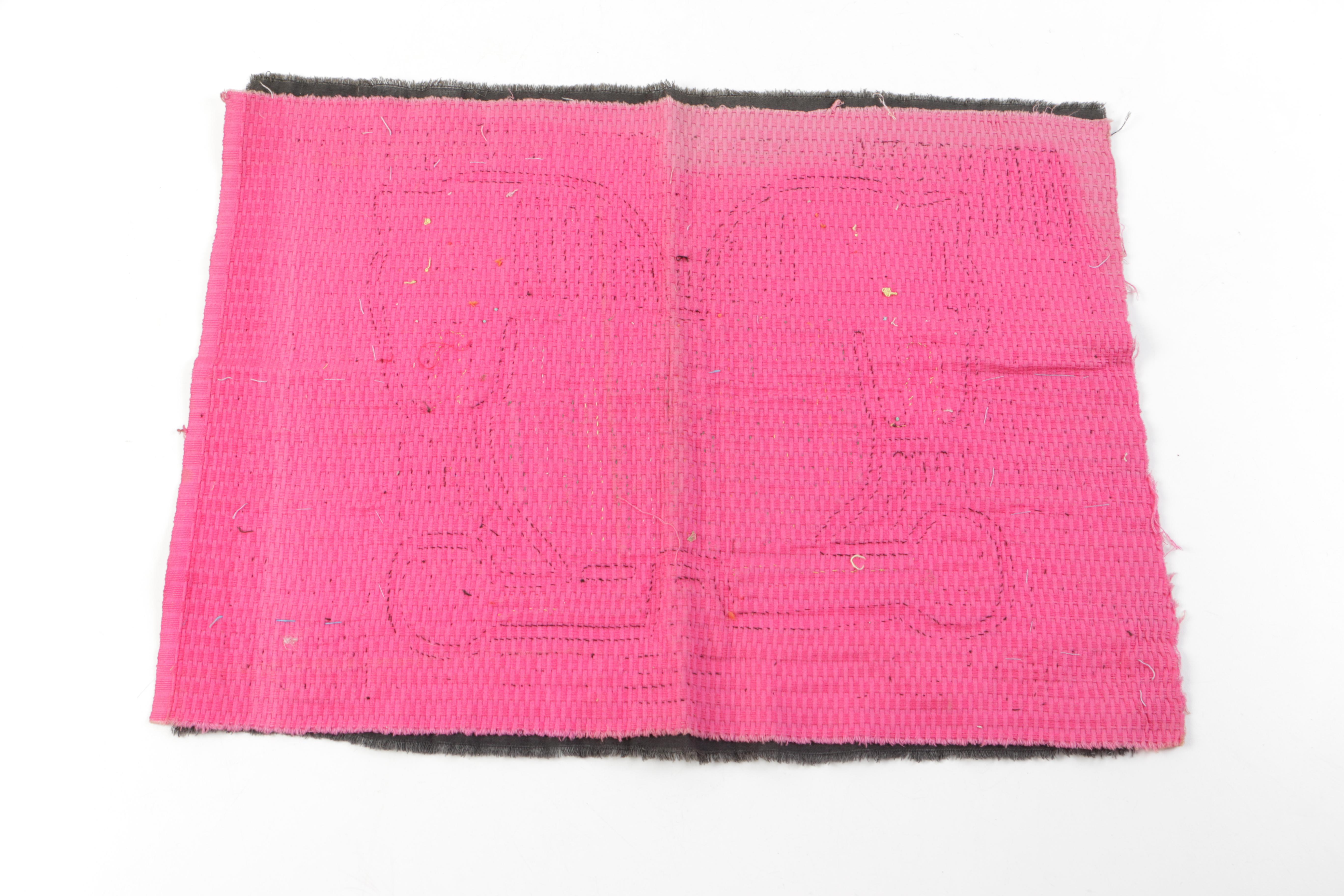 Vintage Textiles Including "Log Cabin" Lap Quilt Piece