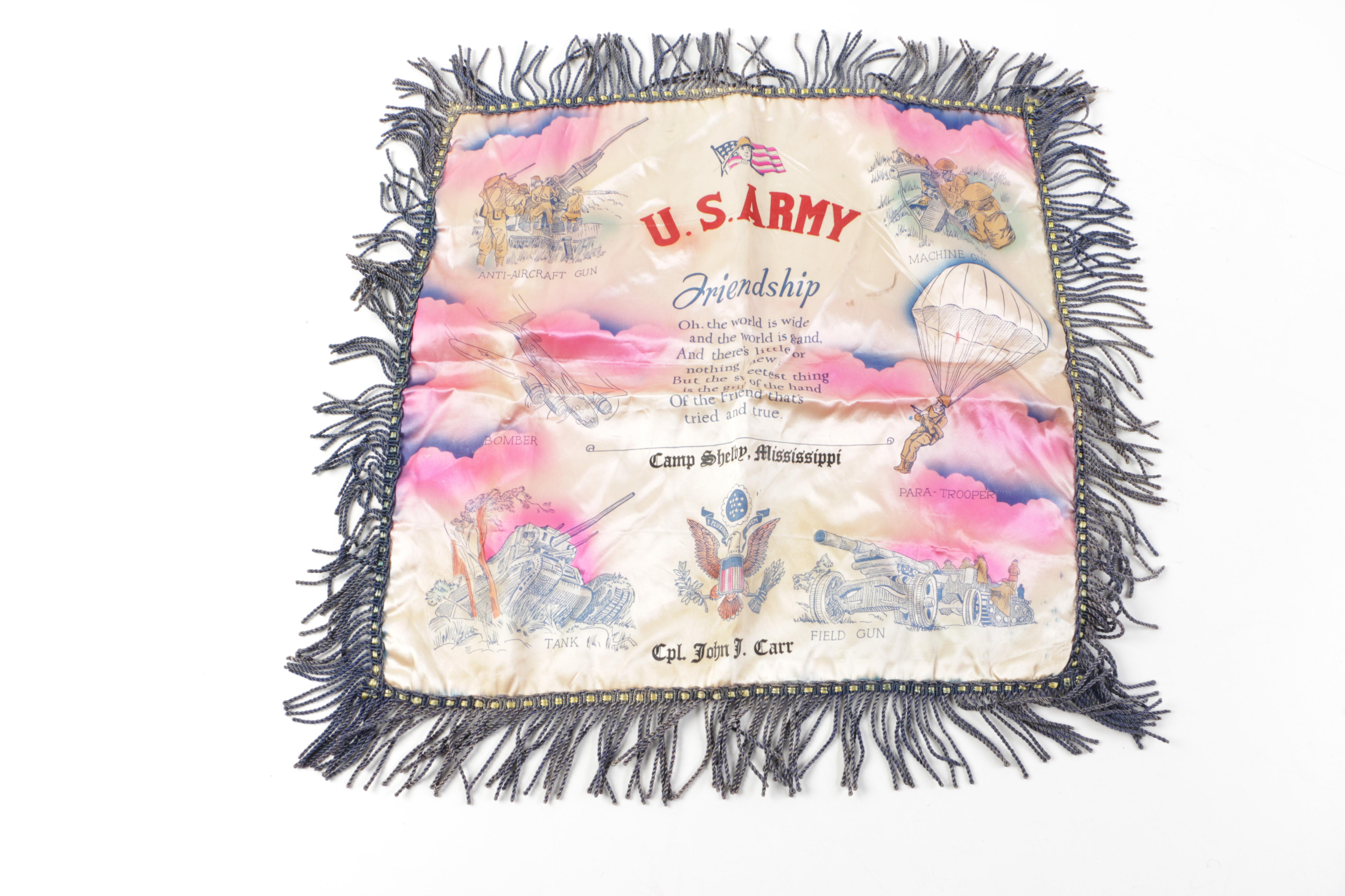 Vintage Textiles Including "Log Cabin" Lap Quilt Piece