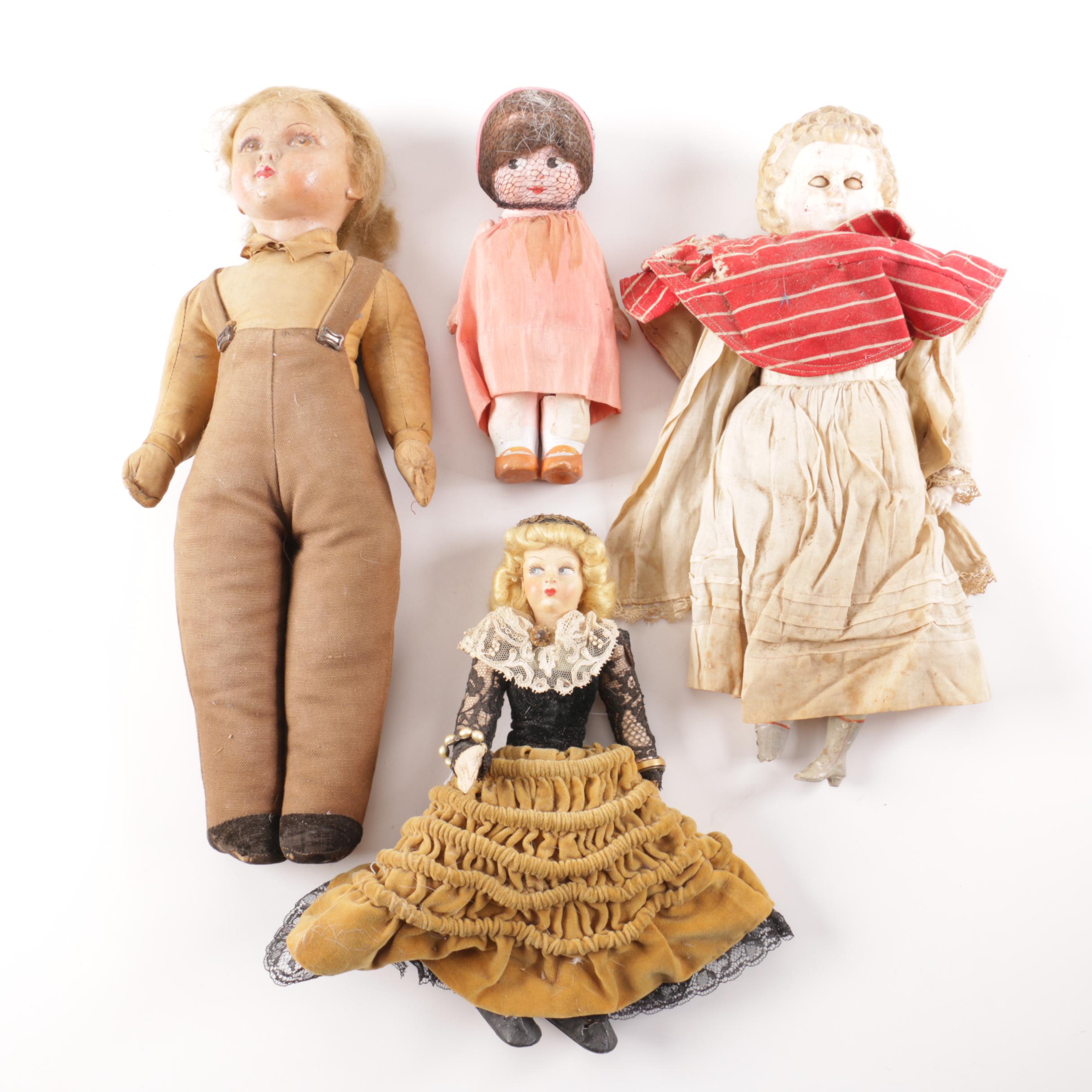 Group of Antique and Vintage Dolls