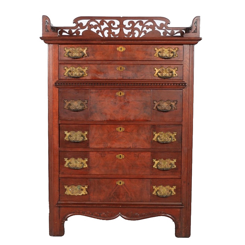 Victorian Walnut Butler's Secretary Chest