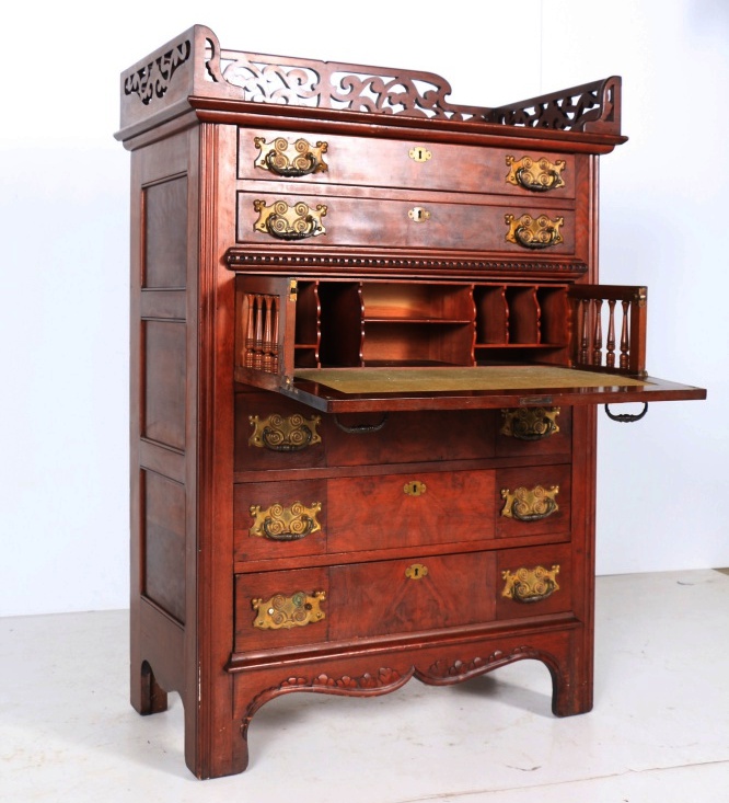 Victorian Walnut Butler's Secretary Chest