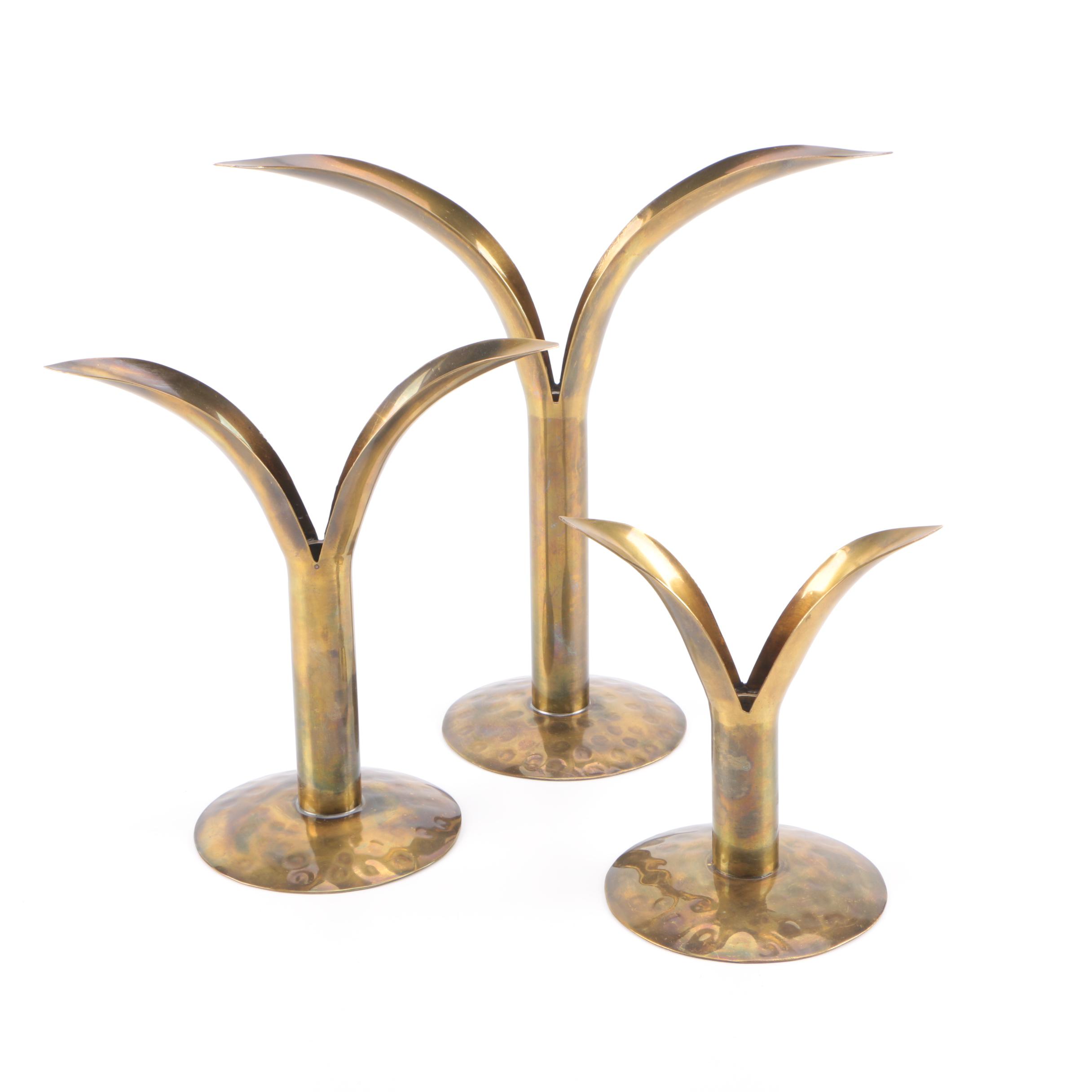 Modern Brass Candle Holders