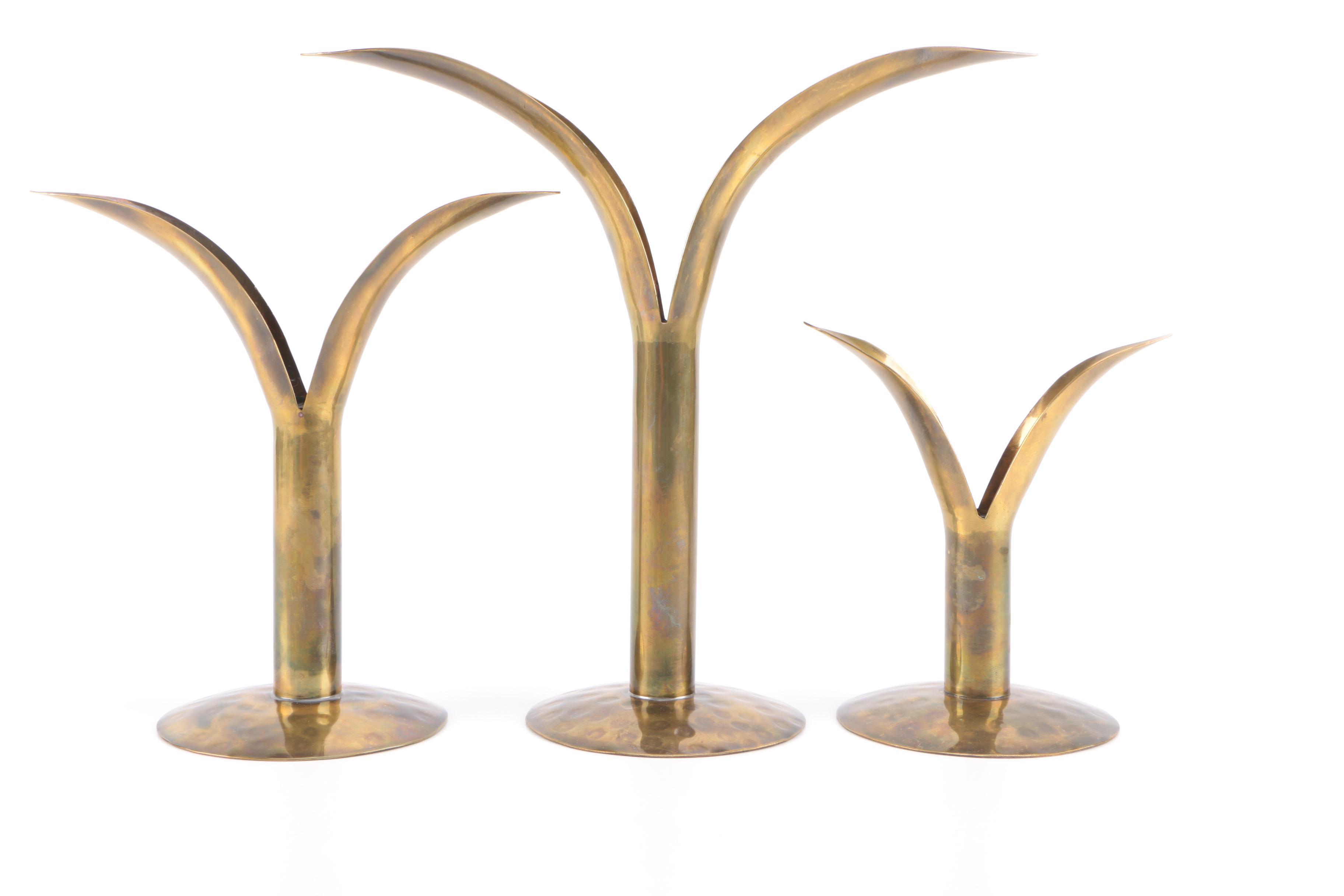 Modern Brass Candle Holders