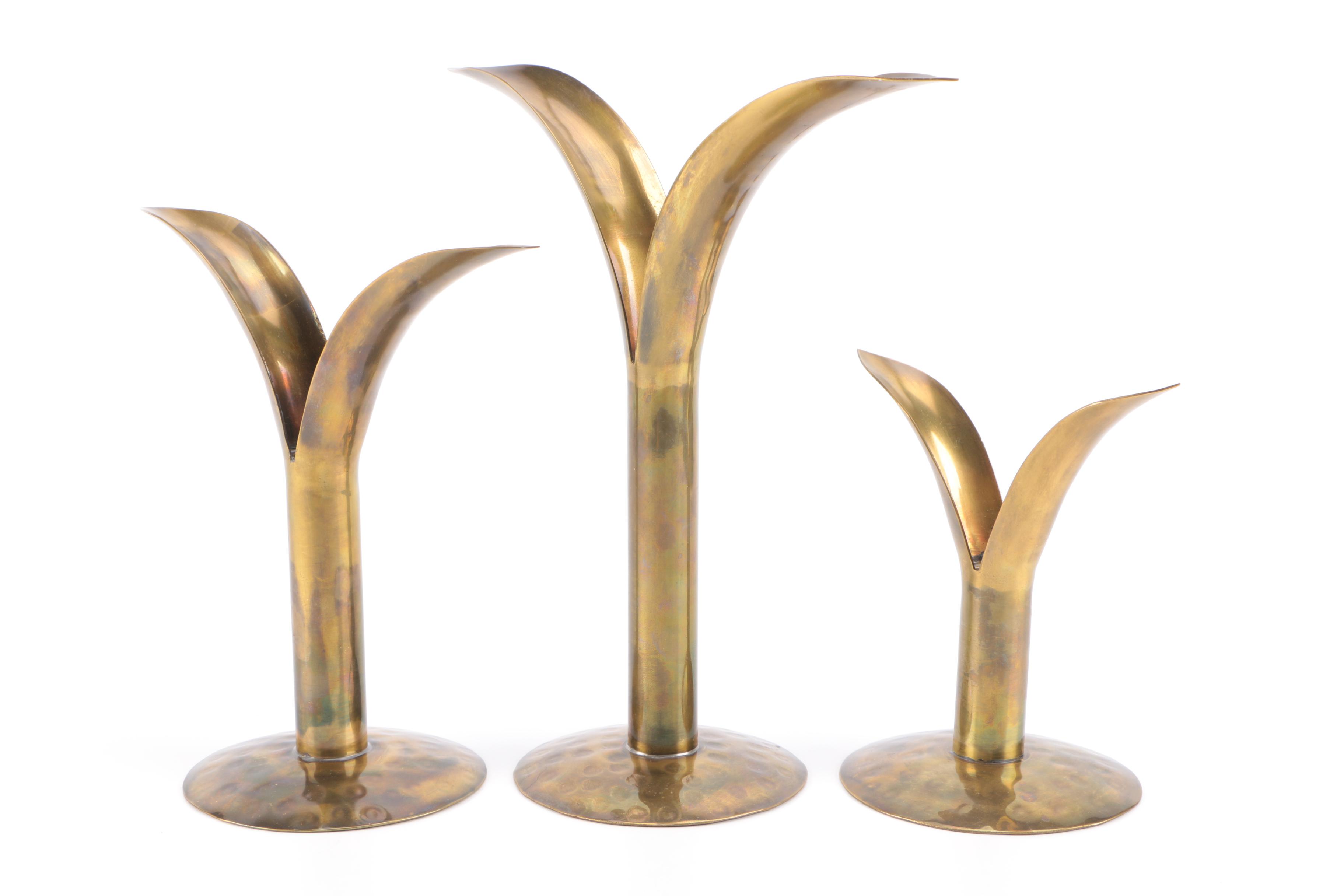 Modern Brass Candle Holders