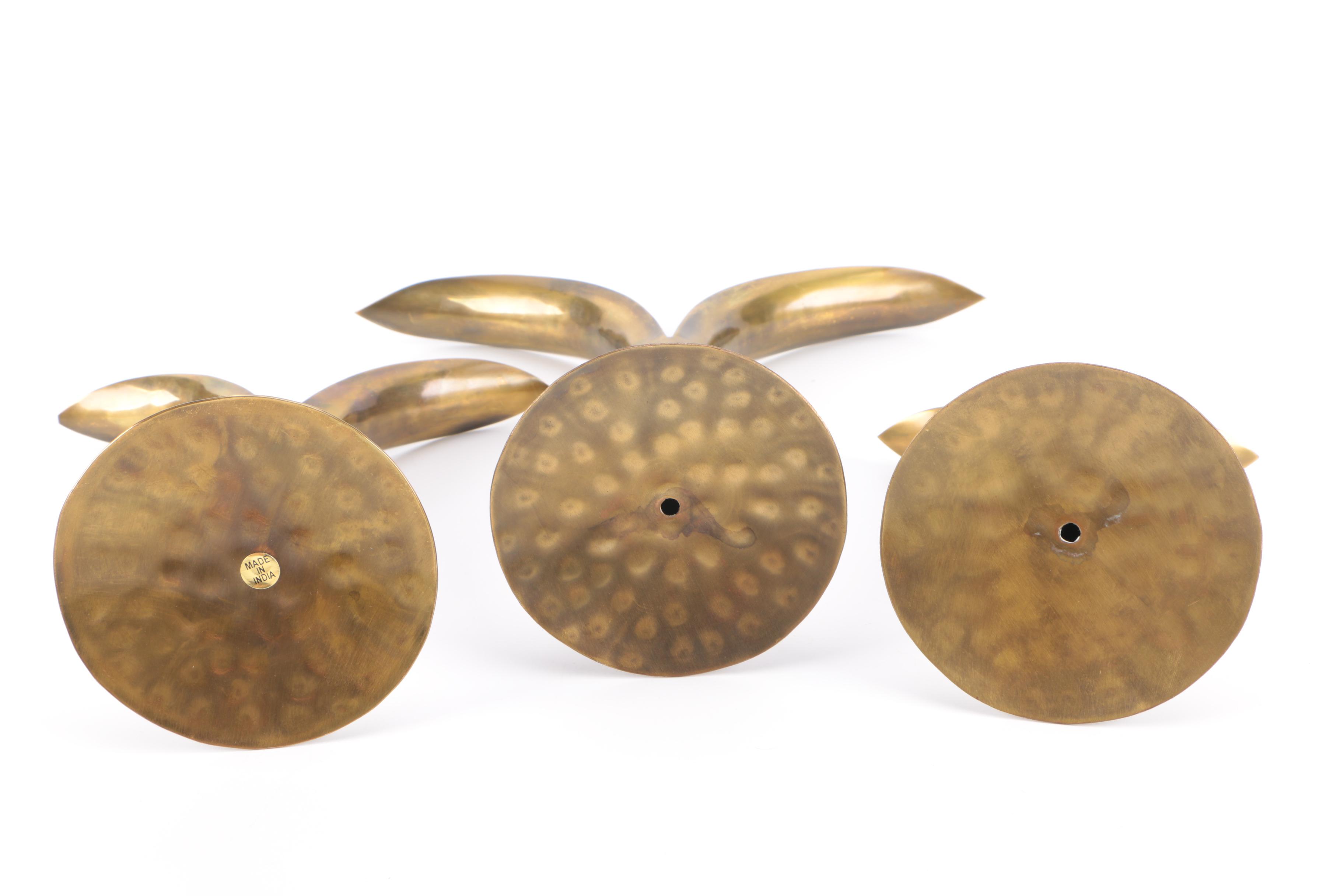 Modern Brass Candle Holders