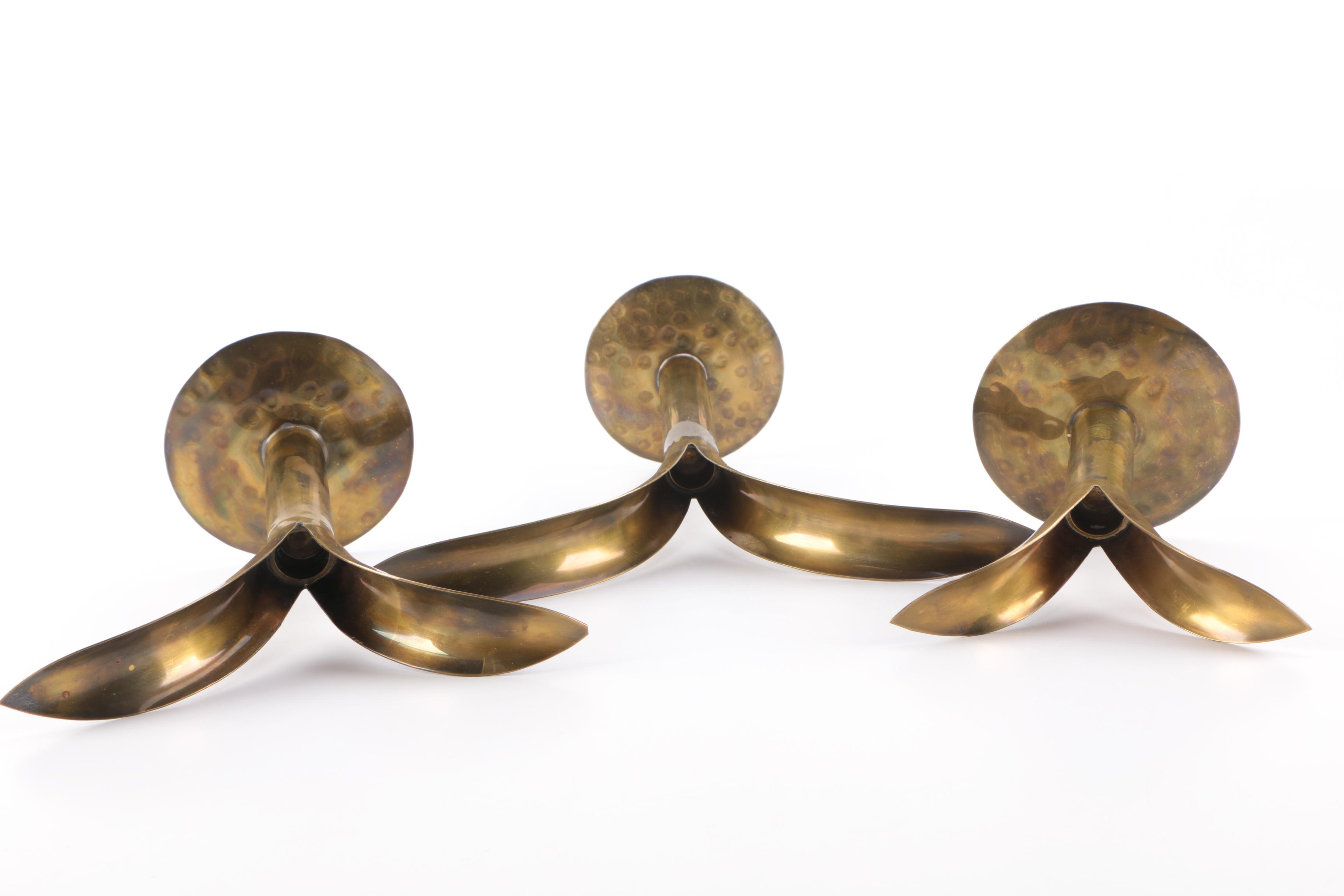 Modern Brass Candle Holders